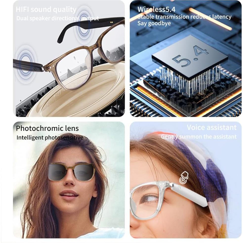 Gafas Inteligentes Bluetooth Piluyaa GS-07 Marrón con Audio HD