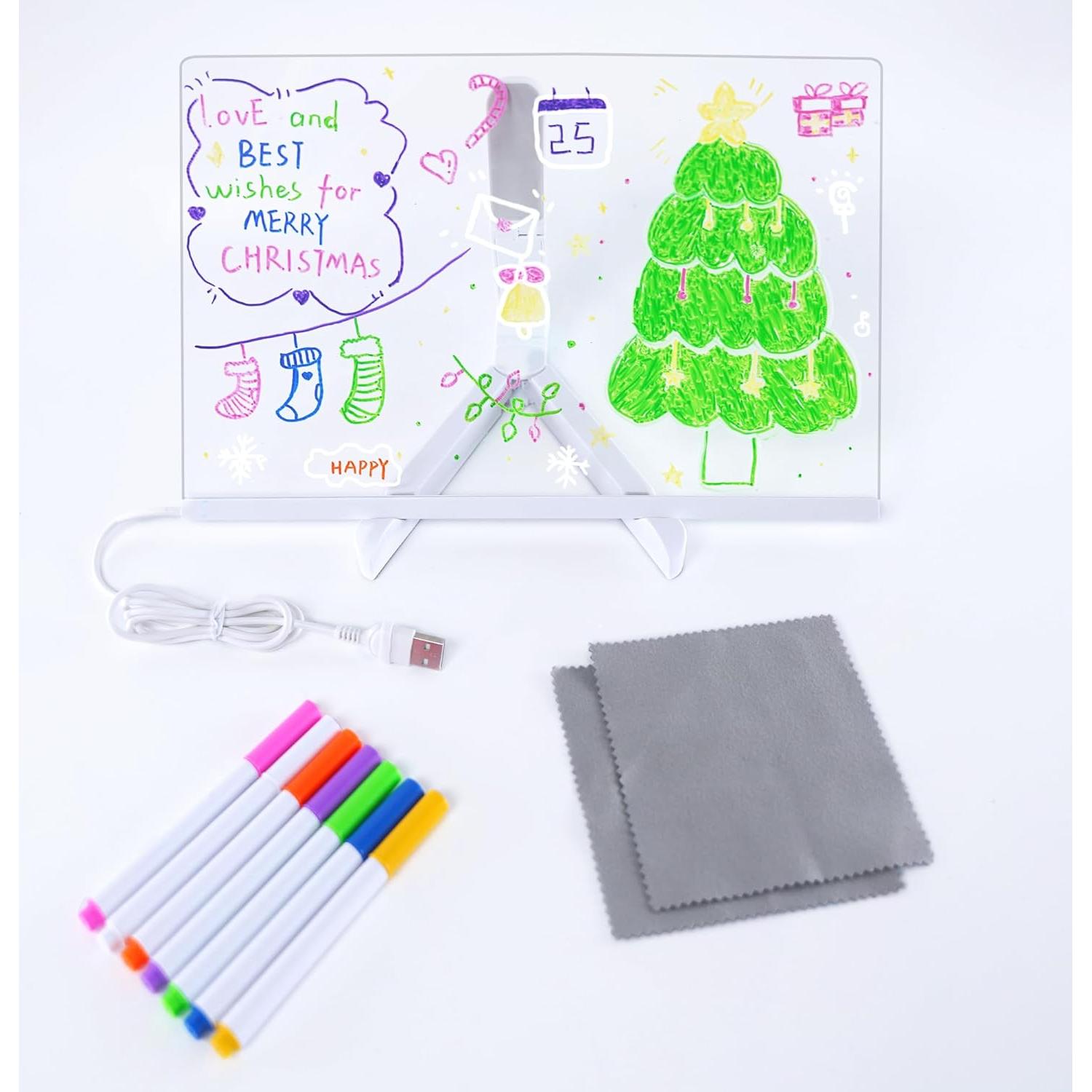 Tablero de Notas LED JBEIY 15x15cm Acrílico Borrado en Seco