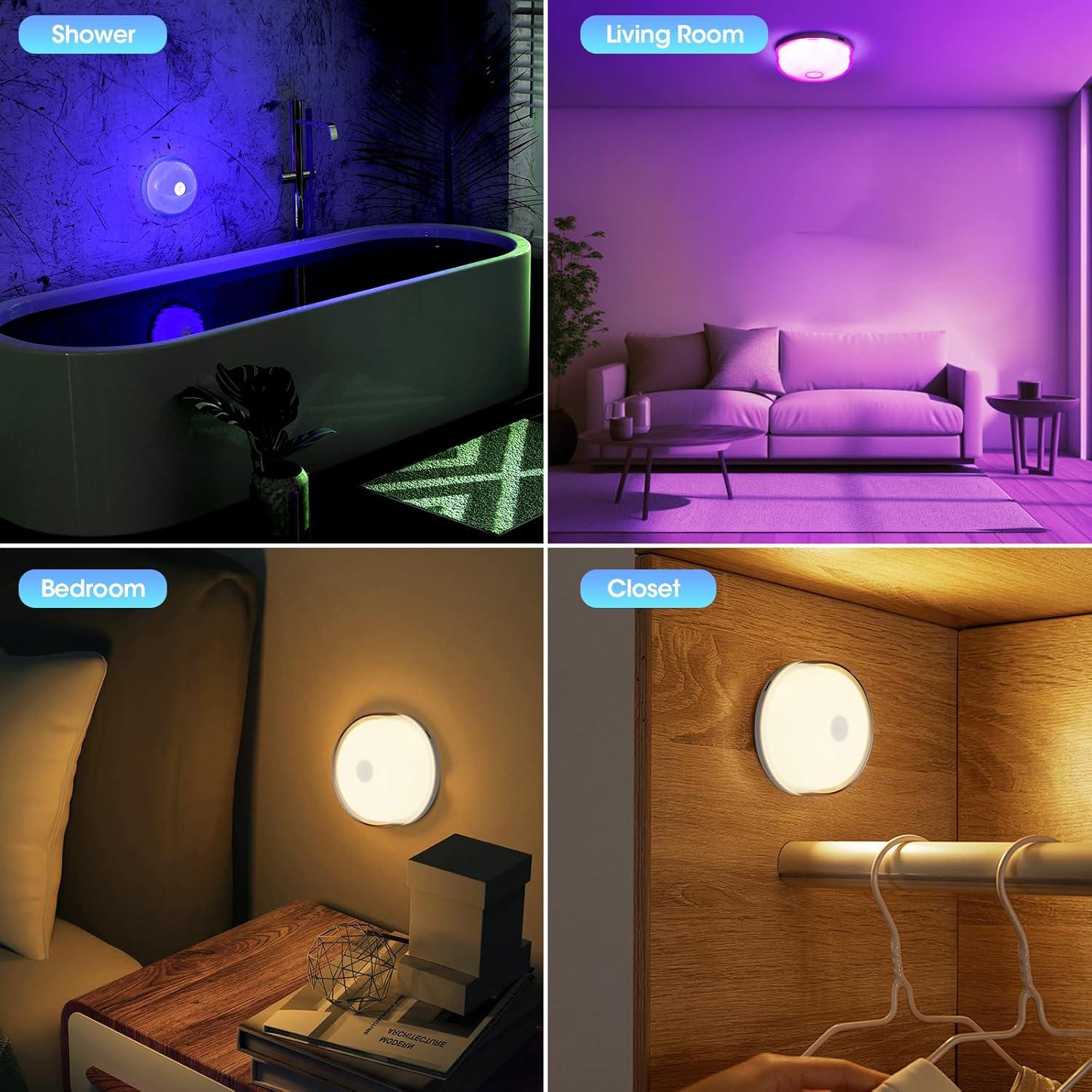 Luz de Ducha Recargable Funlenry - 15 Colores, Control Remoto