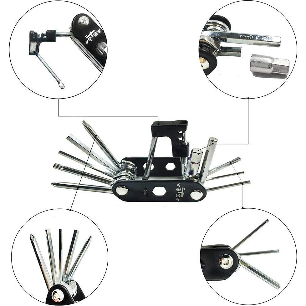 Kit de Herramientas WOTOW 14 en 1 para Bicicletas con Bolsa