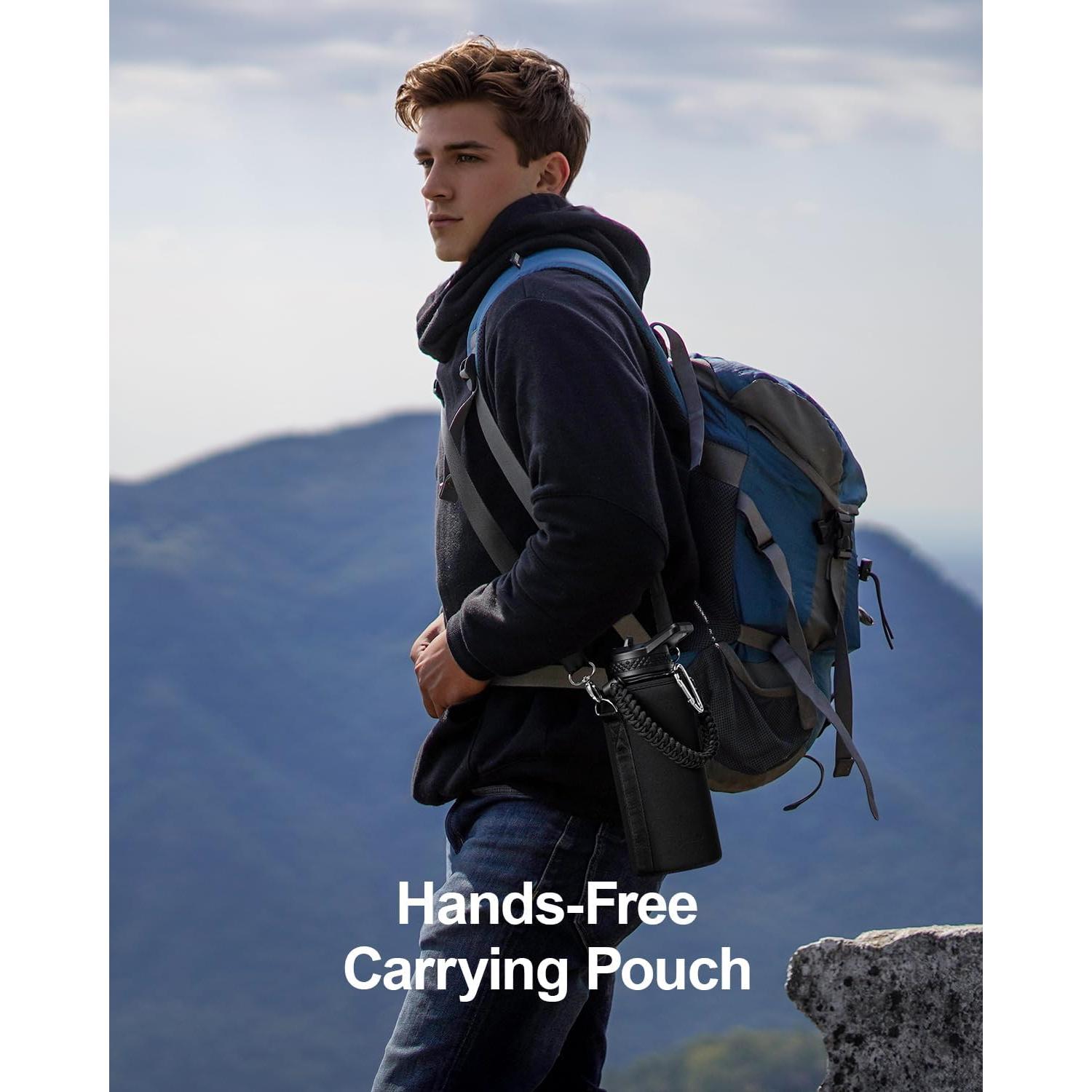 Botella de Agua Aislada 32oz Topre Acero Inoxidable Negra