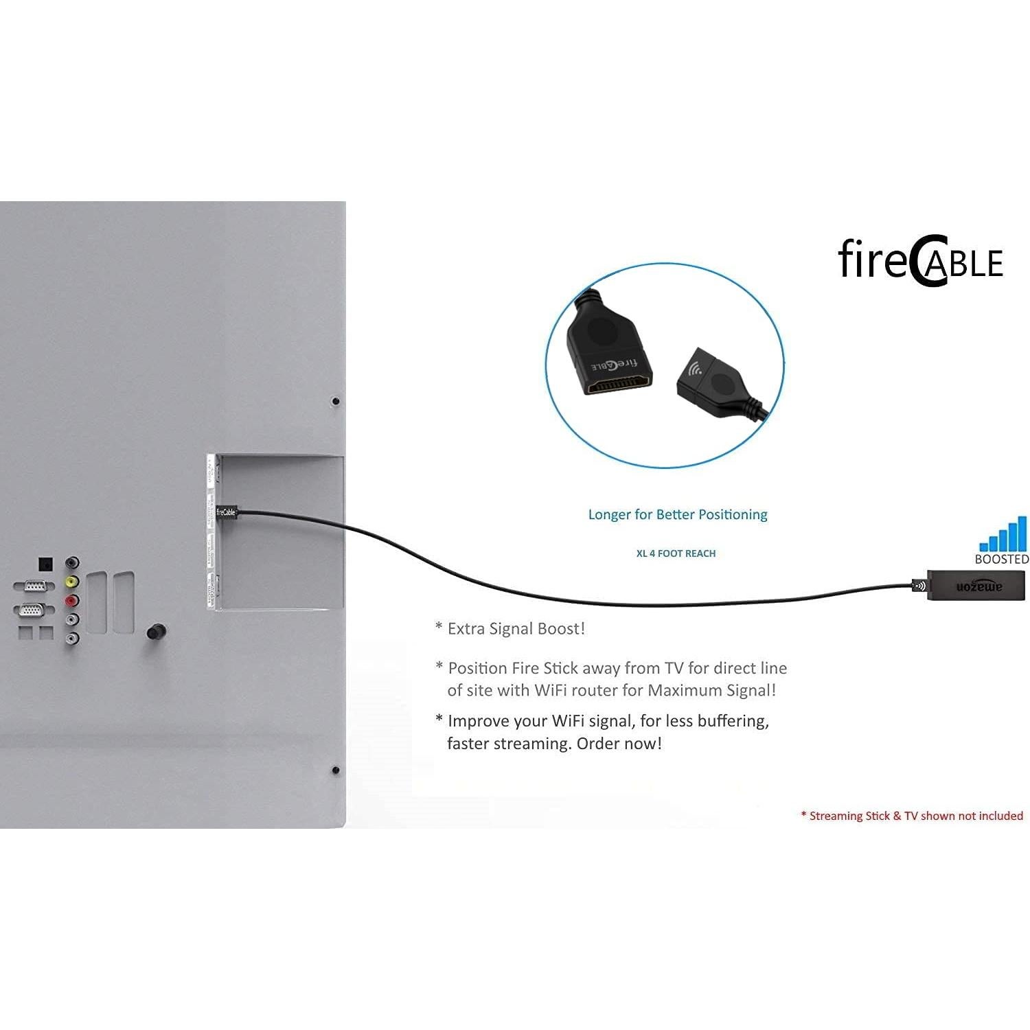 Cable Extensor HDMI fireCable FCBT2 121.92 cm Streaming Rápido