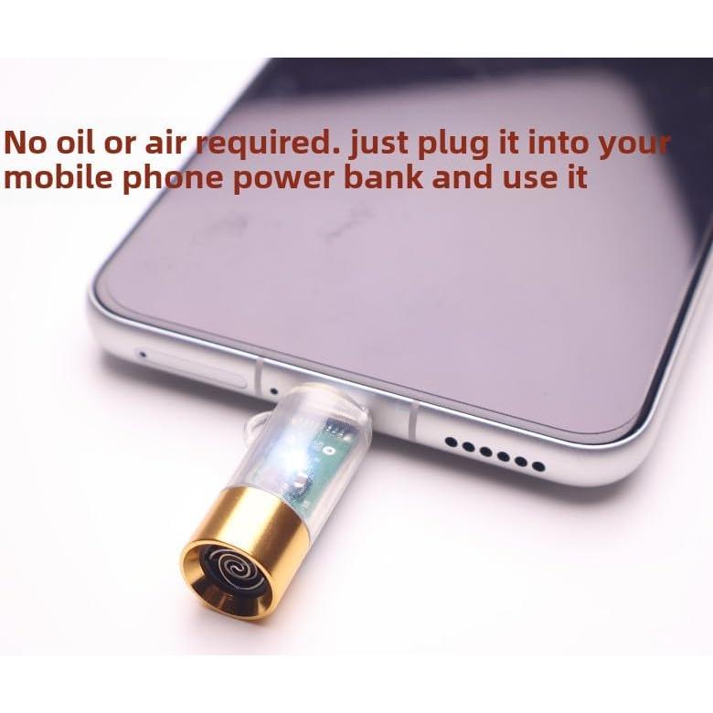 Encendedor eléctrico tipo C Fogsea dorado a prueba de viento