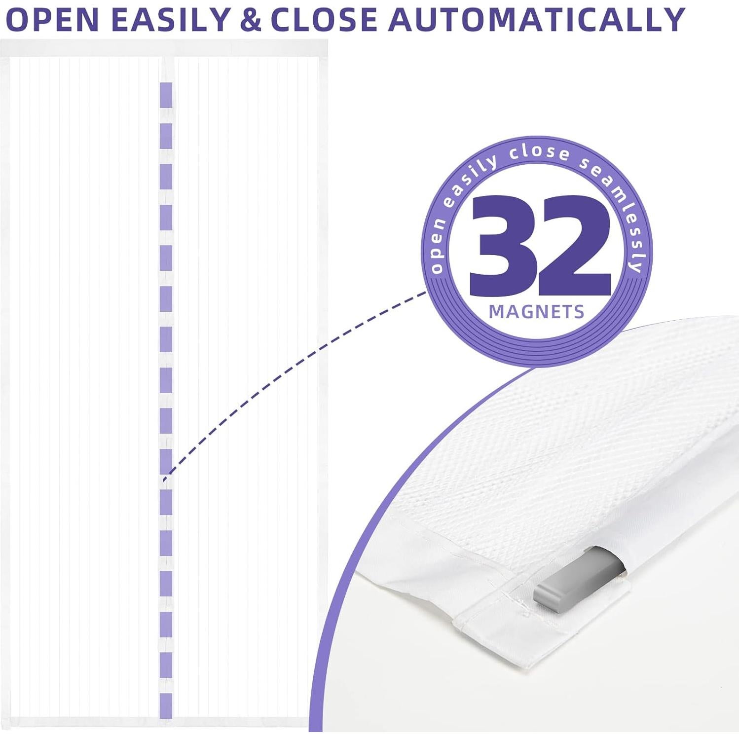 Puerta de Pantalla Magnética Titan Mall 99x208 cm Cierre Rápido