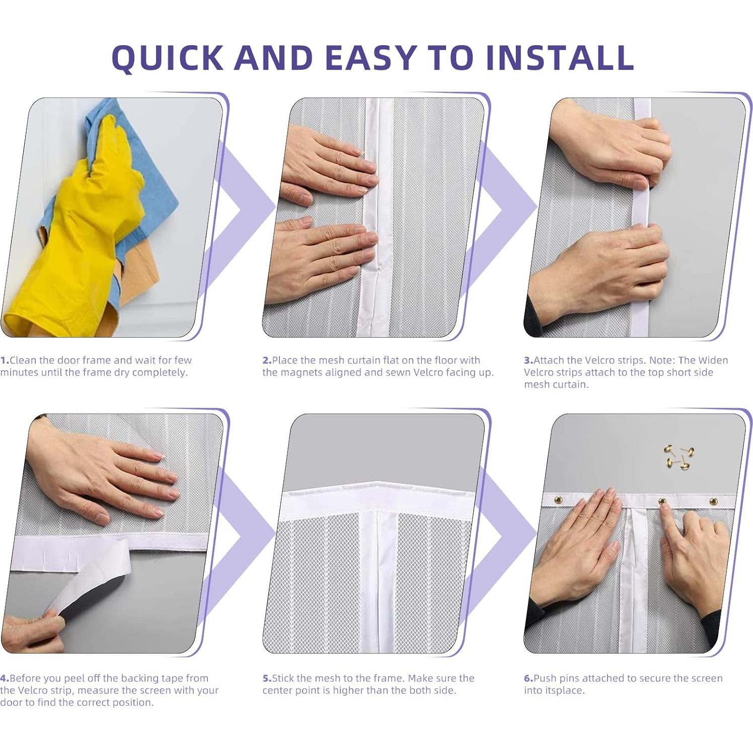 Puerta de Pantalla Magnética Titan Mall 99x208 cm Cierre Rápido