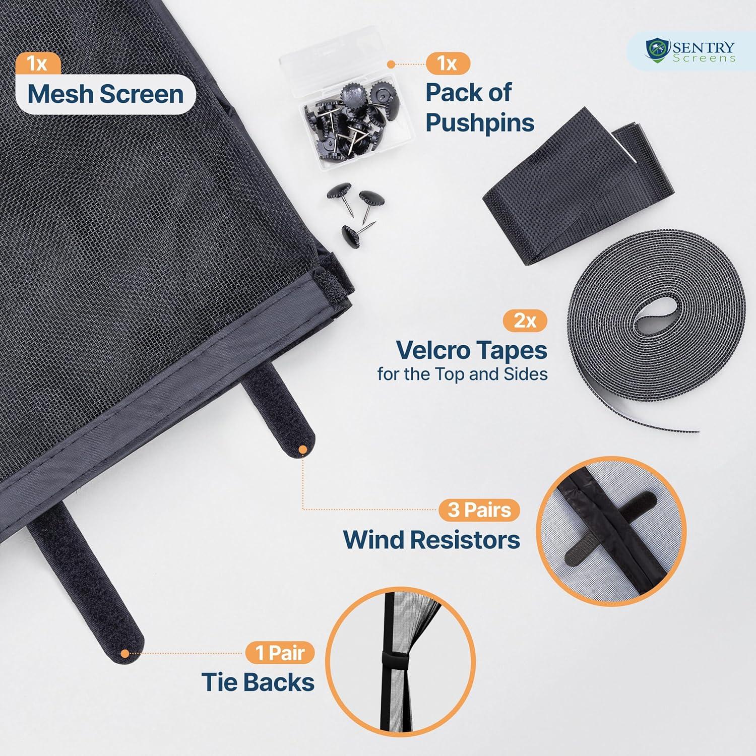 Puerta de Pantalla Magnética Sentry Screens 121x210 cm Negra