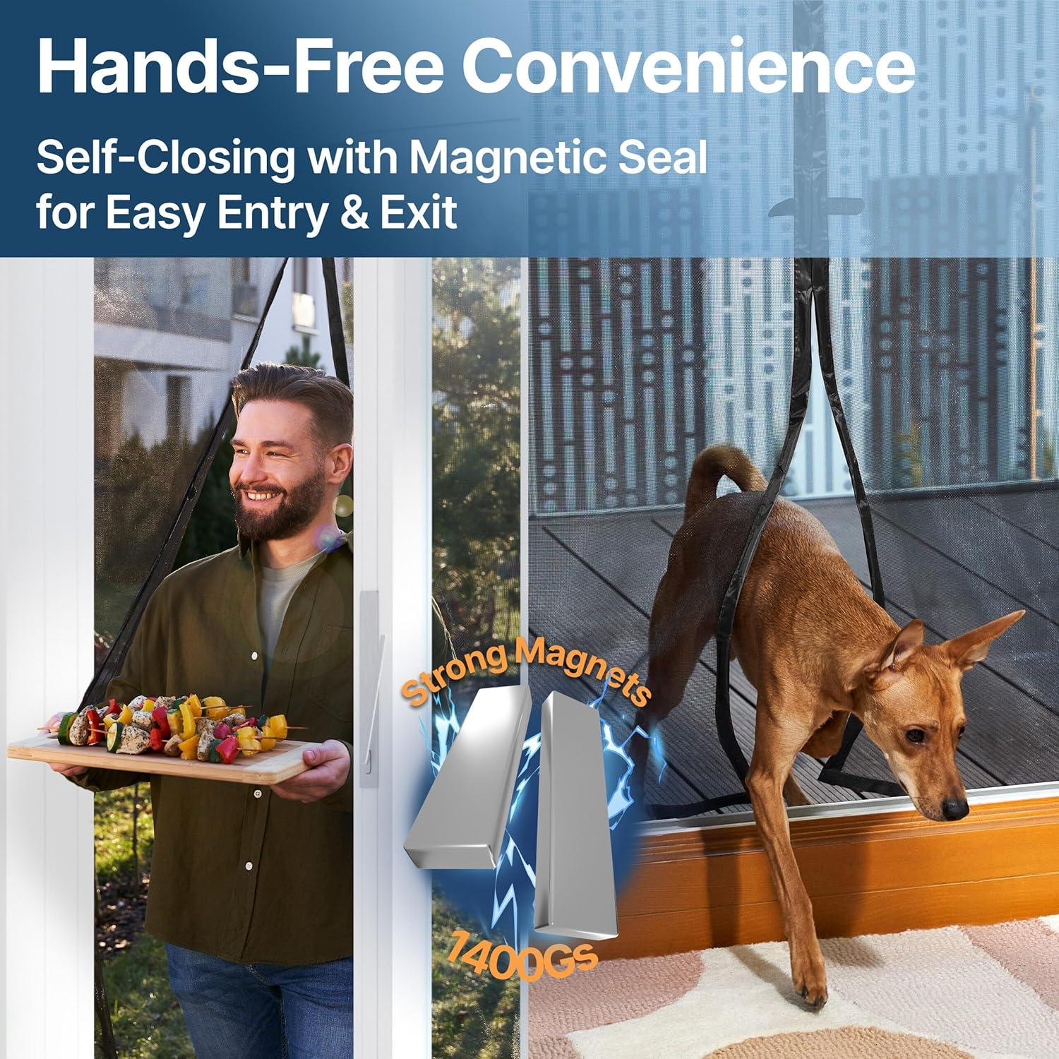 Puerta de Pantalla Magnética Sentry Screens 121x210 cm Negra