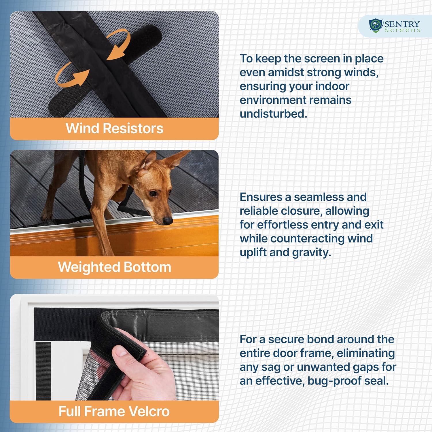 Puerta de Pantalla Magnética Sentry Screens 121x210 cm Negra