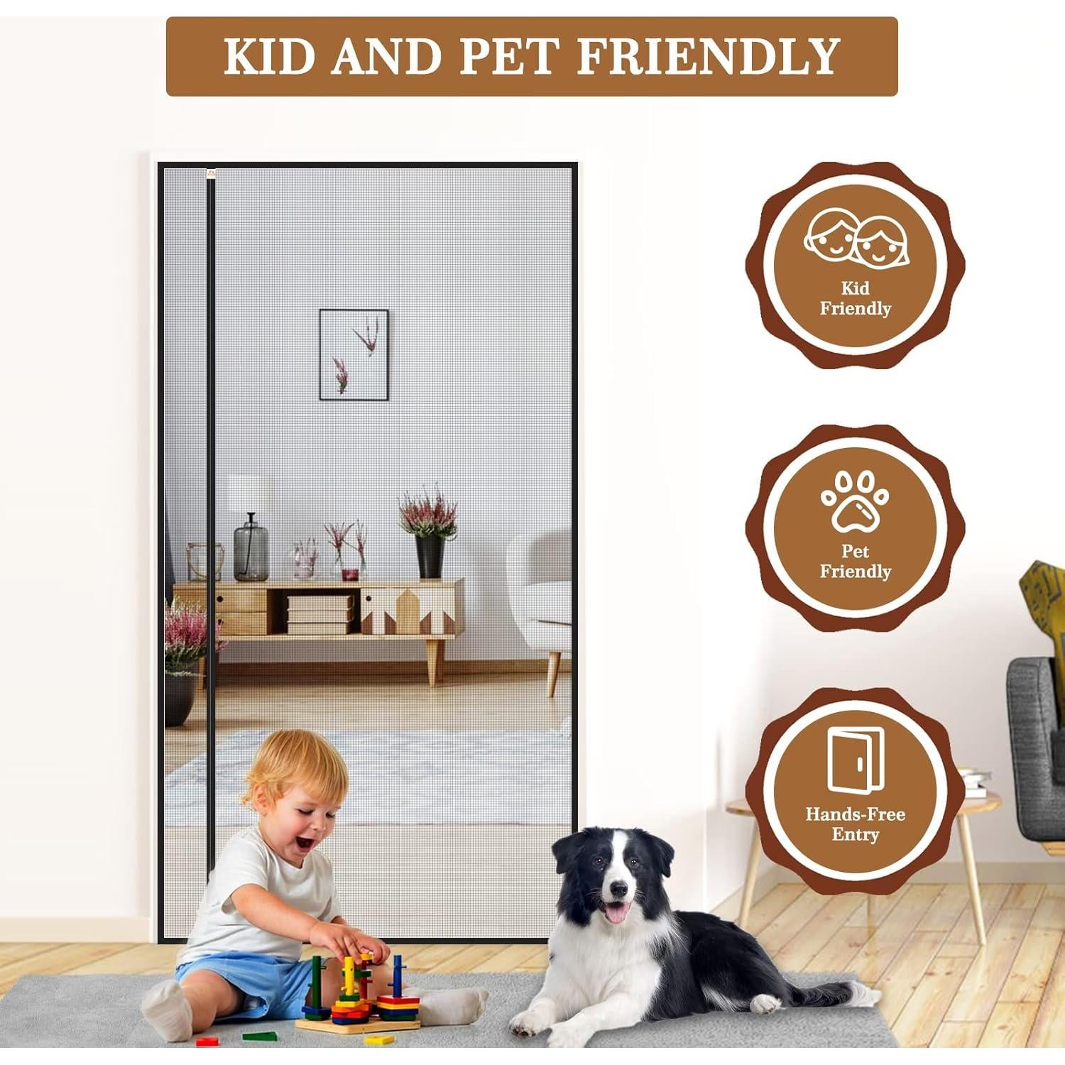 Yotache Puerta Pantalla Magnética 86x205 cm Negra