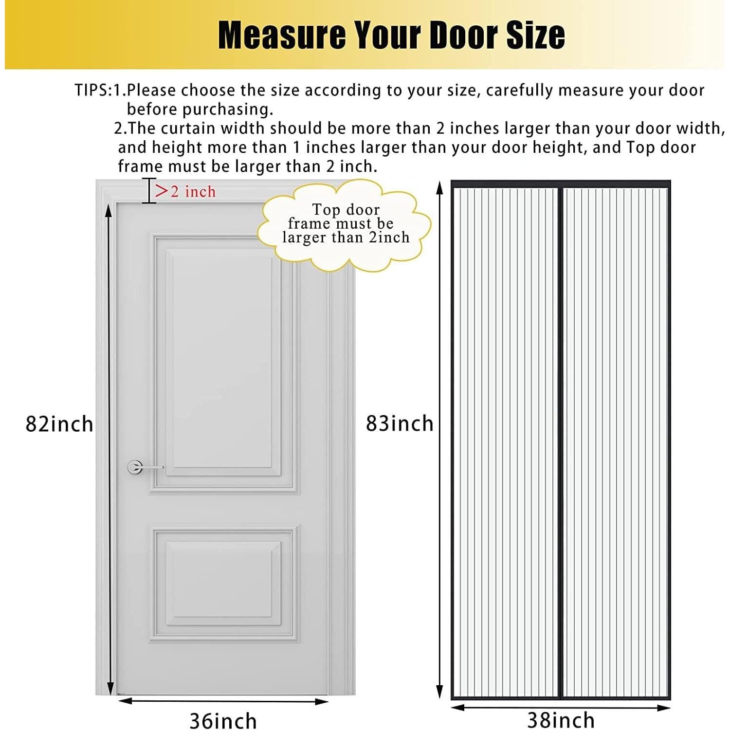 Malla de Puerta Magnética Elytsemoh 38x83 cm Insectos Negro