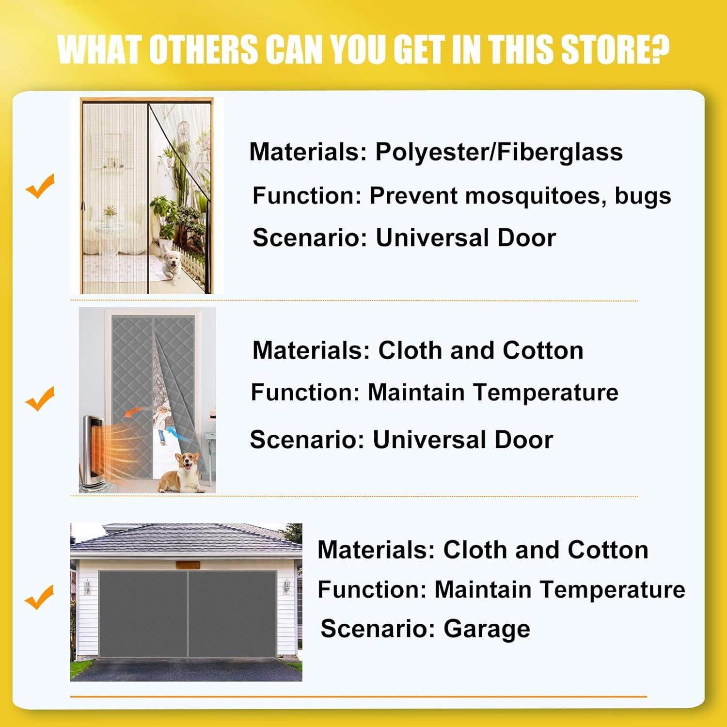 Malla de Puerta Magnética Elytsemoh 38x83 cm Insectos Negro