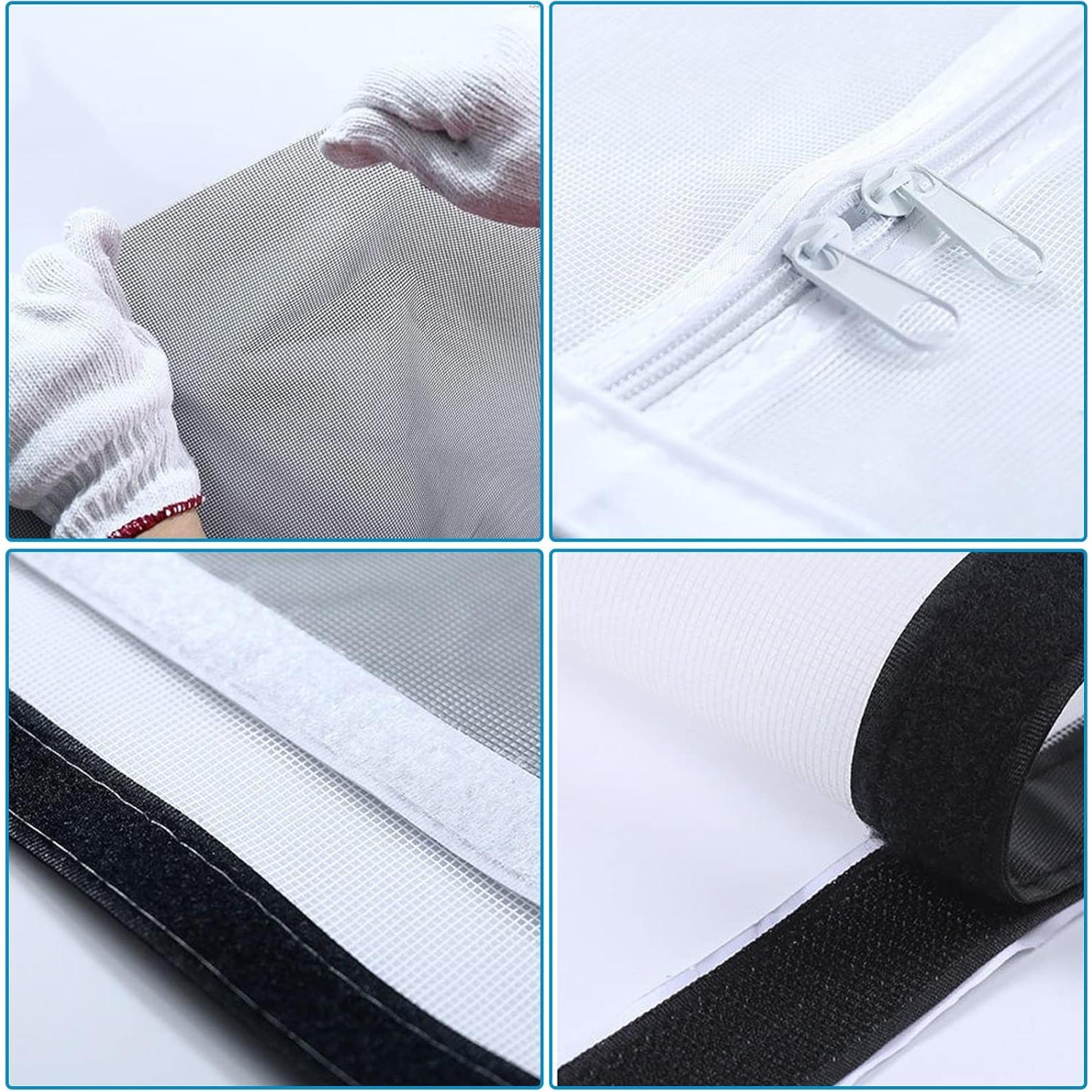 Puerta de Pantalla para Gatos PINVNBY 99x208 cm Doble Cremallera