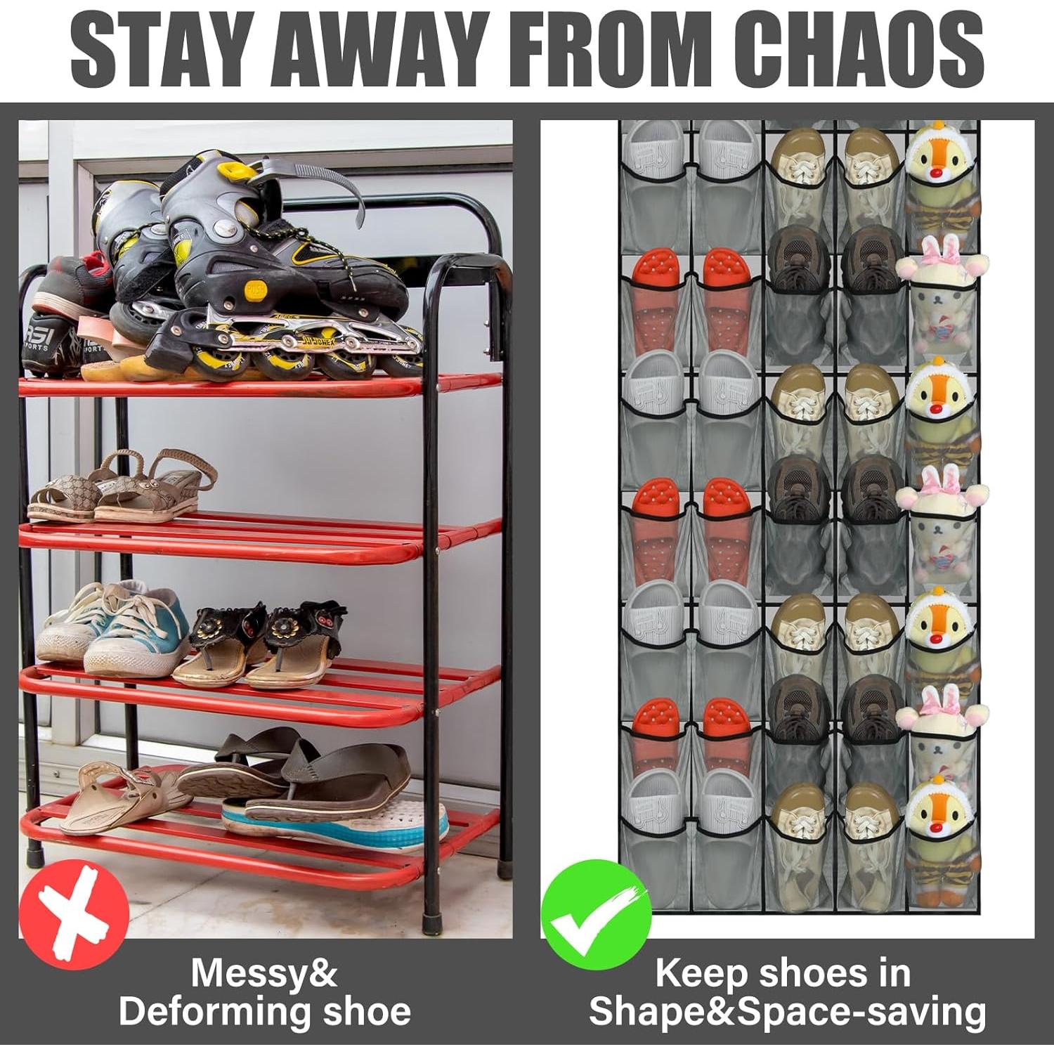 Organizador de Zapatos Windyun Colgante 40 Bolsillos Gris