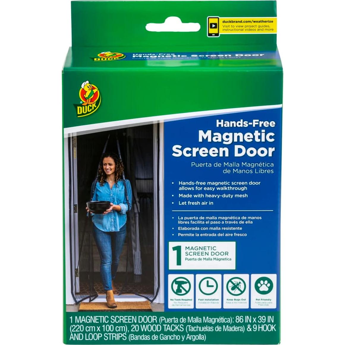 Puerta de Pantalla Magnética Duck Brand 287072, Negra