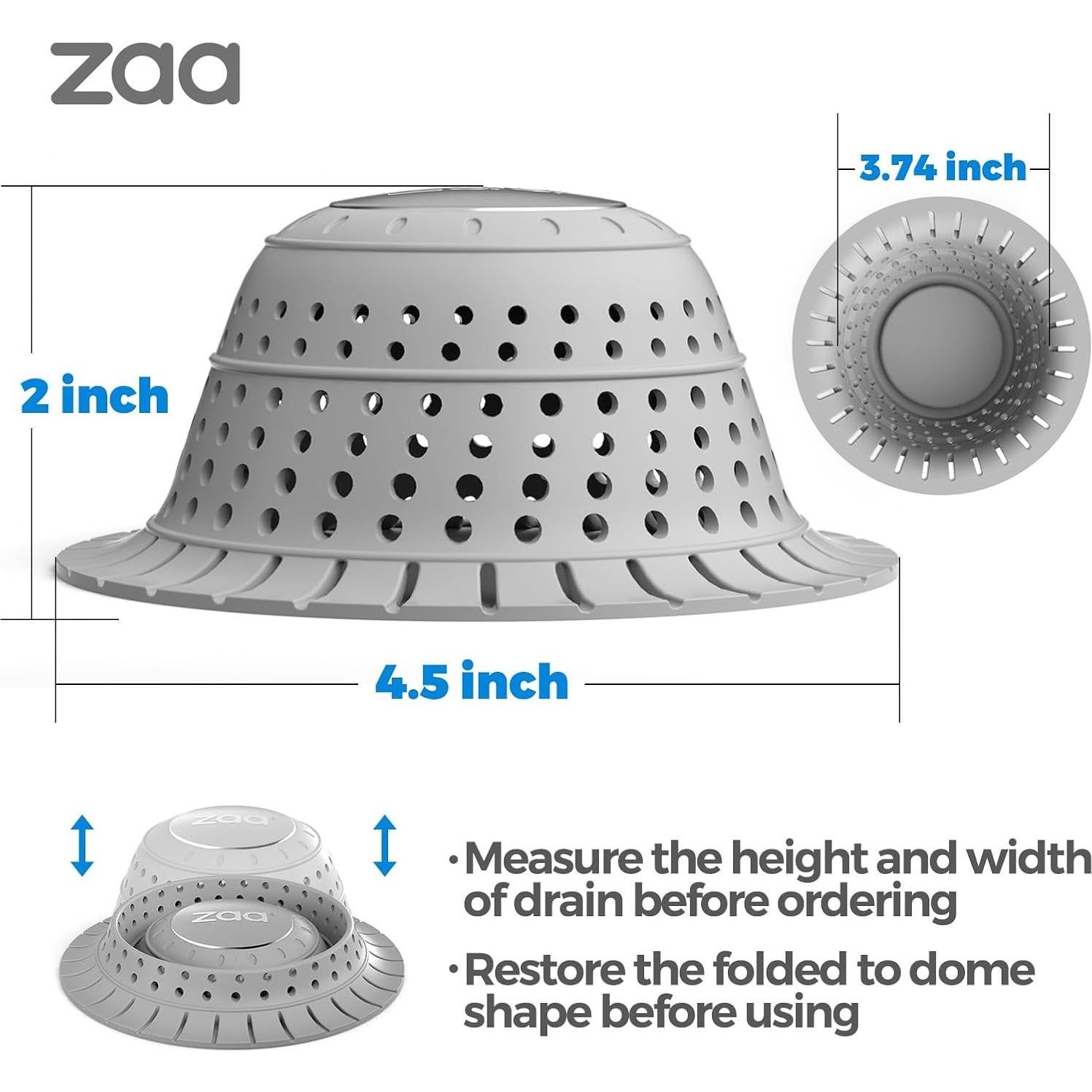 Cazador de Cabello zaa para Drenaje de Baño 11.43 cm