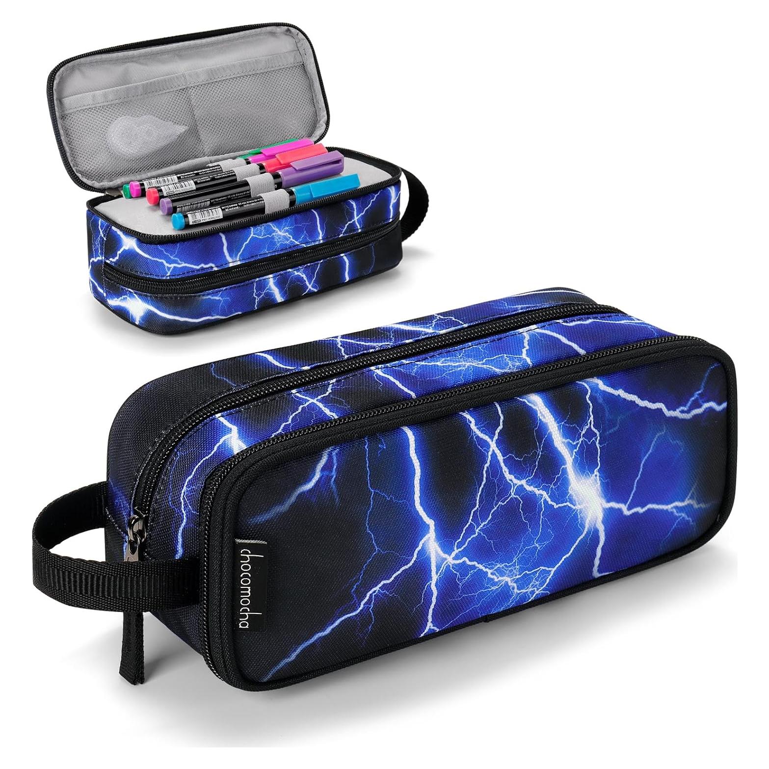 Estuche de Lápices Choco Mocha Azul 2 Compartimentos 22x10x10cm