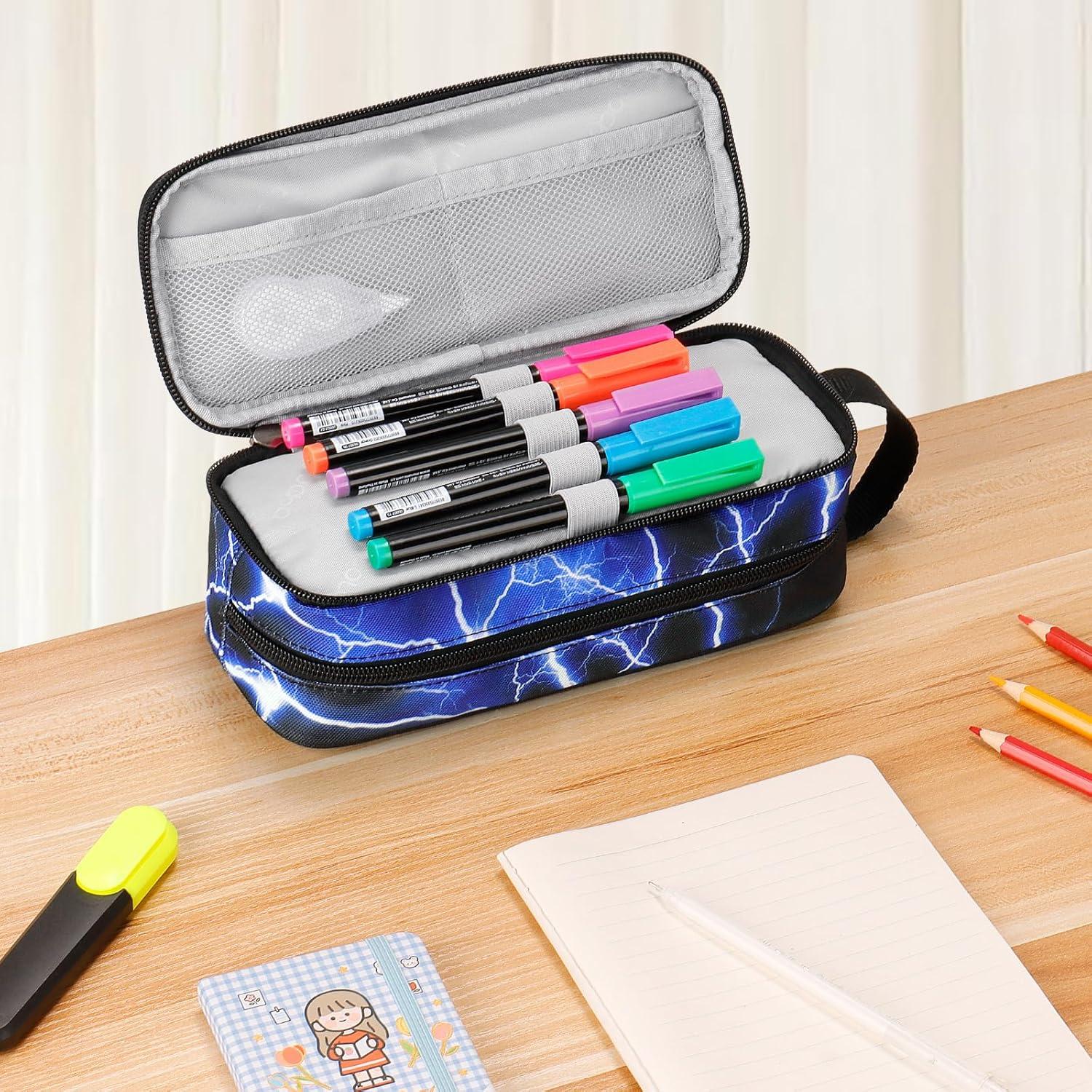 Estuche de Lápices Choco Mocha Azul 2 Compartimentos 22x10x10cm