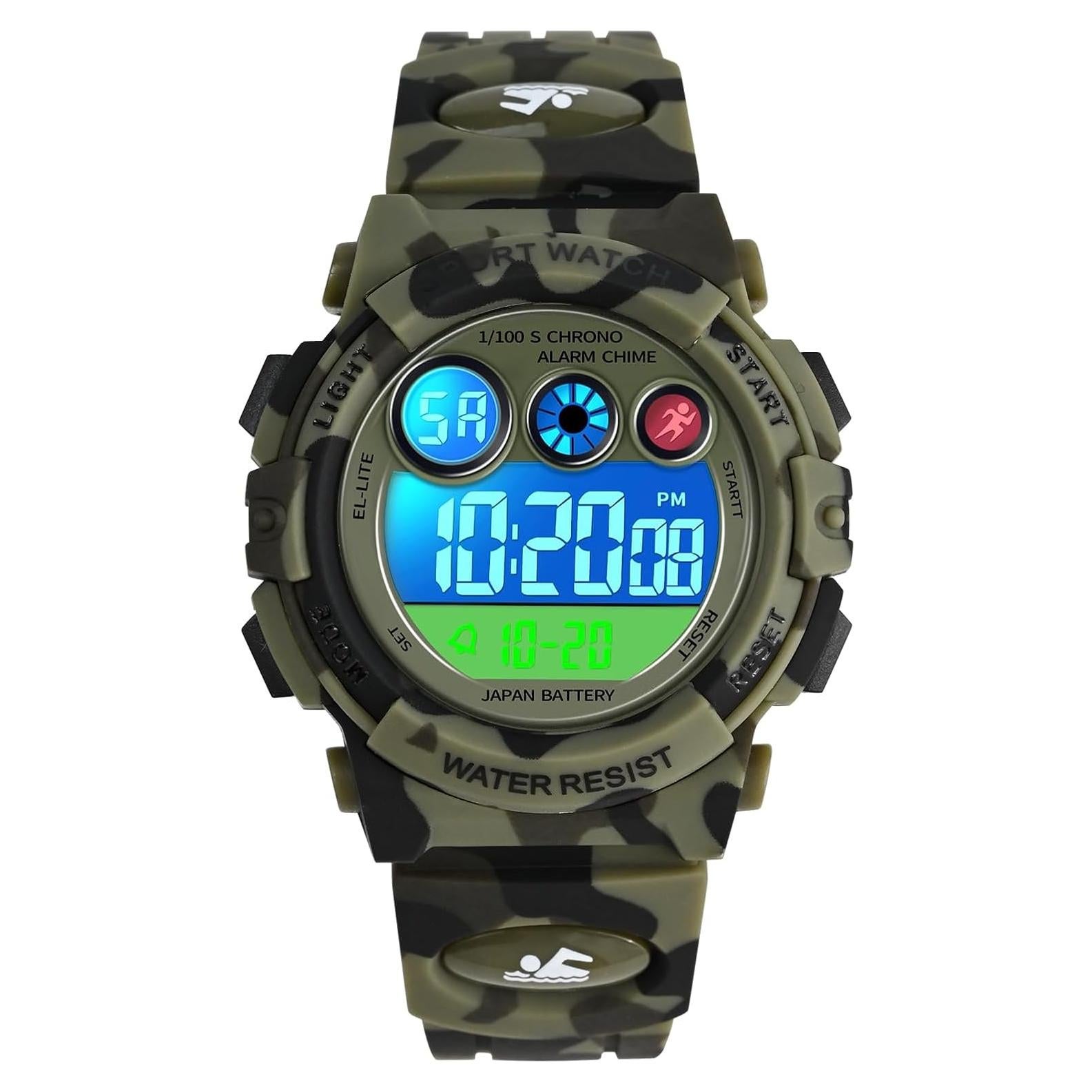 Reloj Digital Deportivo Impermeable Dayllon para Niños Verde