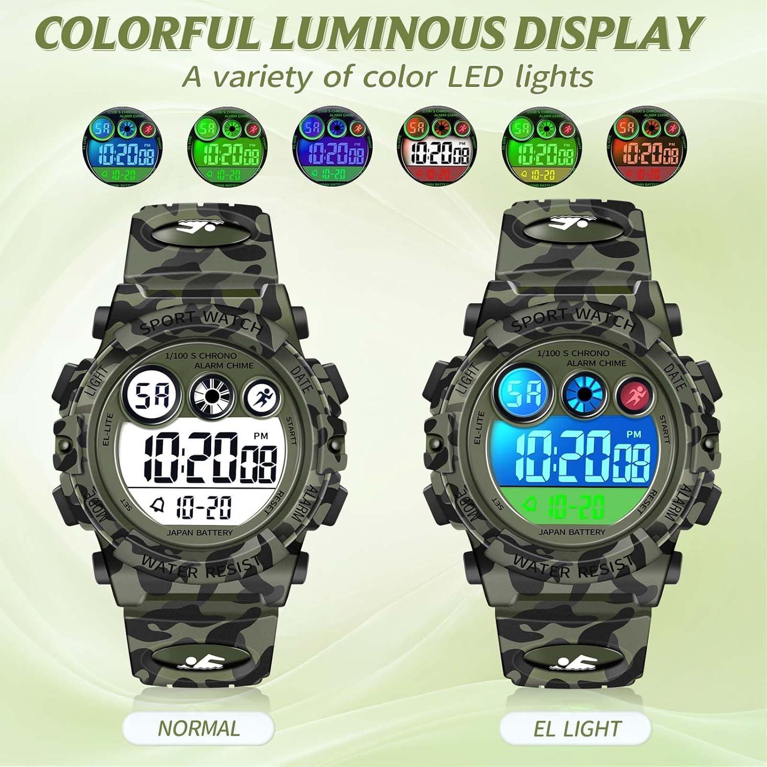 Reloj Digital Deportivo Impermeable Dayllon para Niños Verde