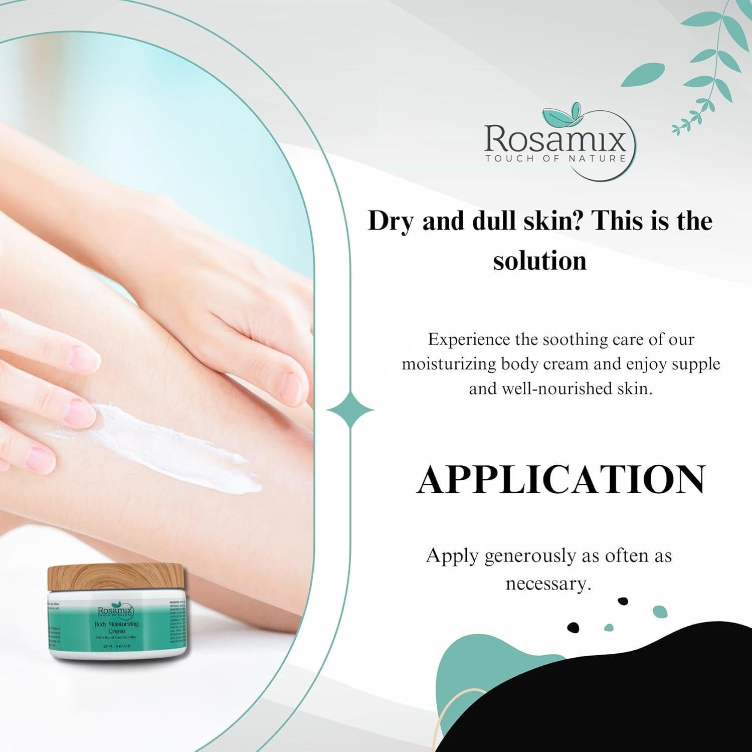 Crema Hidratante Corporal Rosamix 250 ml - Manteca de Karité y Ácido Hialurónico