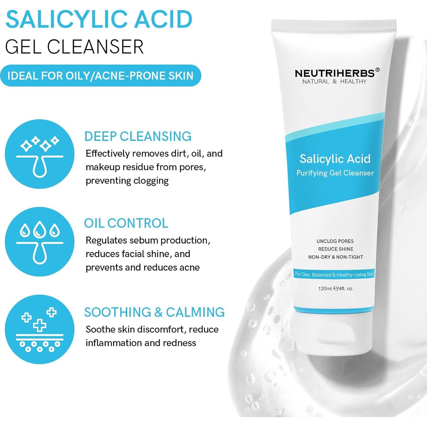 Limpiador Facial Gel Neutriherbs Ácido Salicílico 135.6g