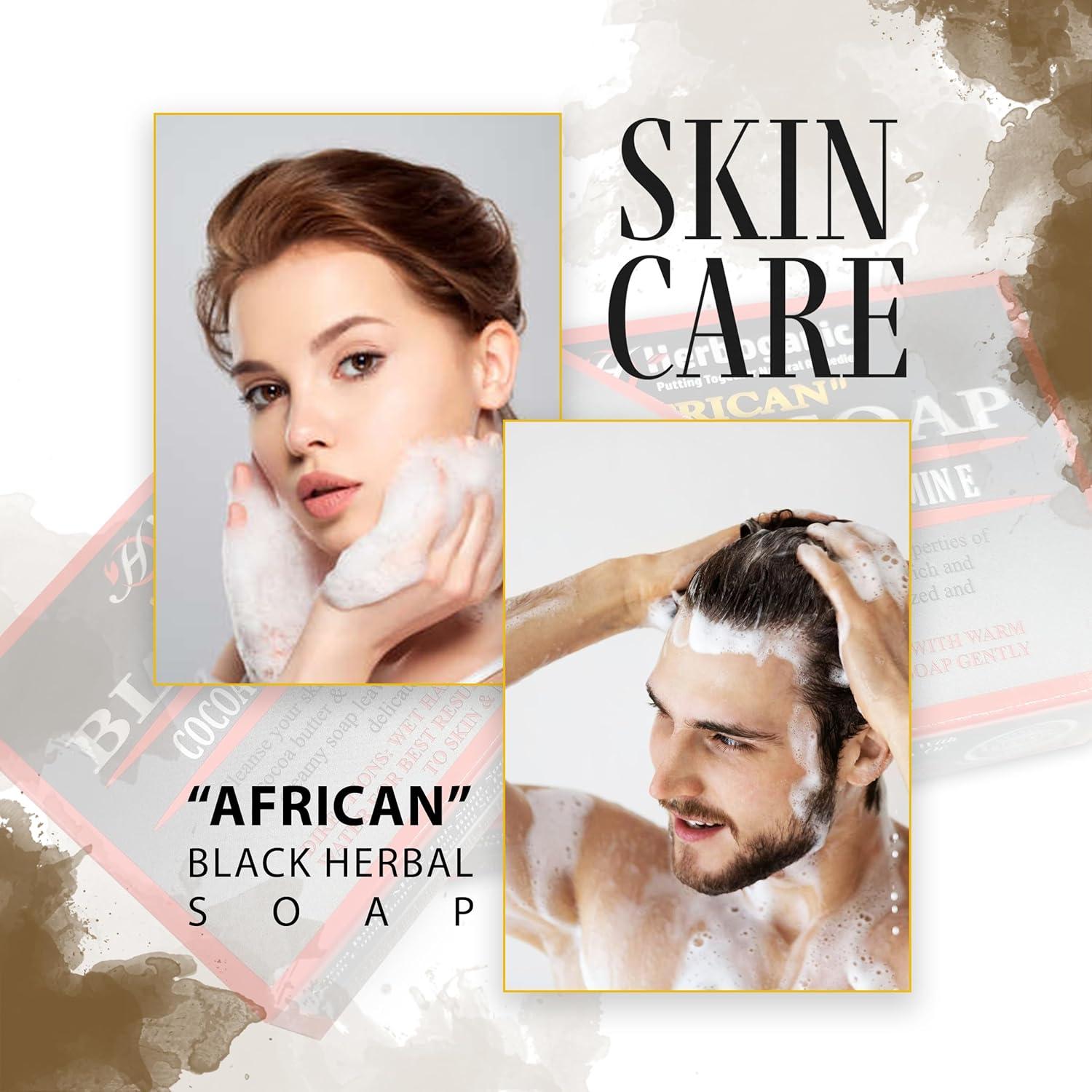 Jabón Negro Africano Herboganic con Manteca de Cacao - 3 Barras 141.75g