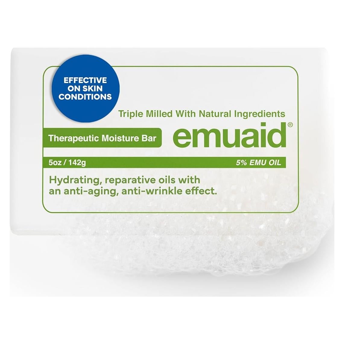 Barra de Jabón Hidratante EMUAID 142g - Aceite de Emú y Árbol de Té