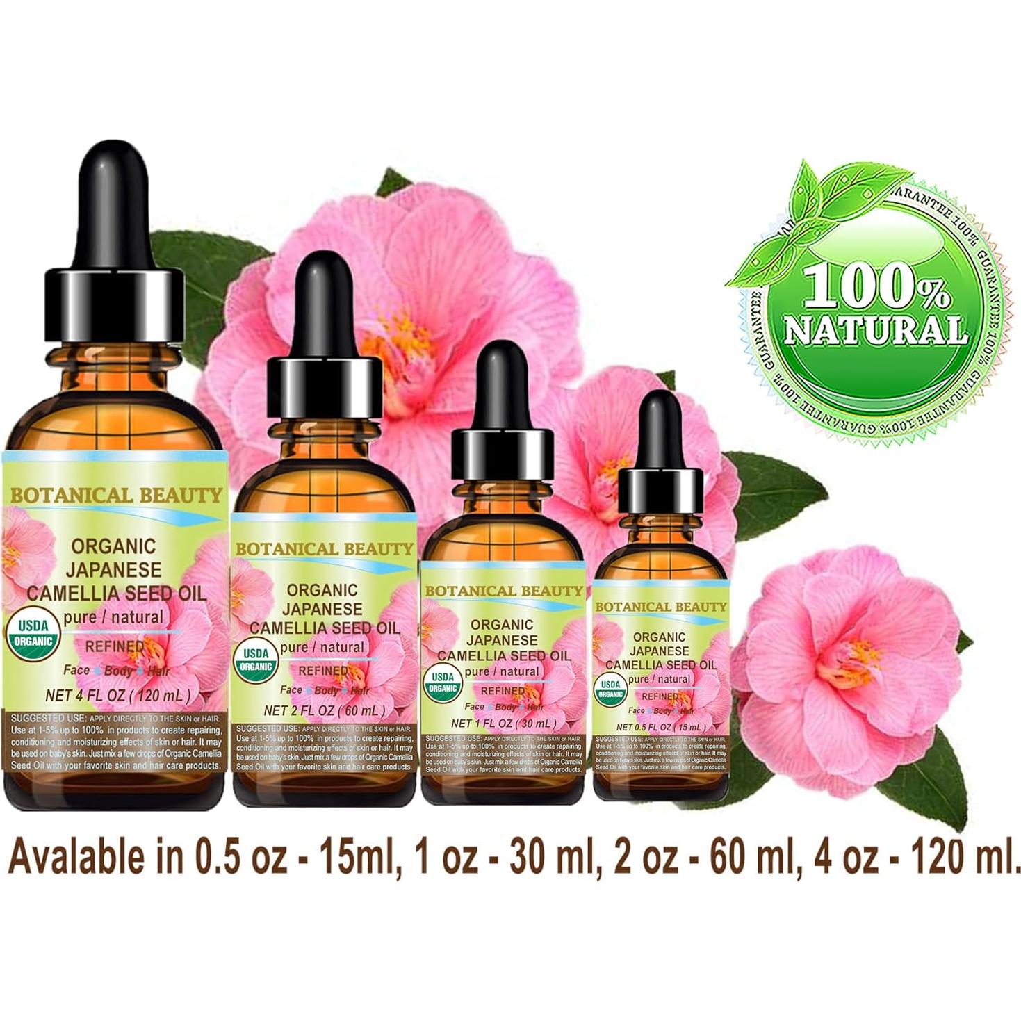Aceite de Semilla de Camelia Orgánico Japonés 15 ml Belleza Botánica