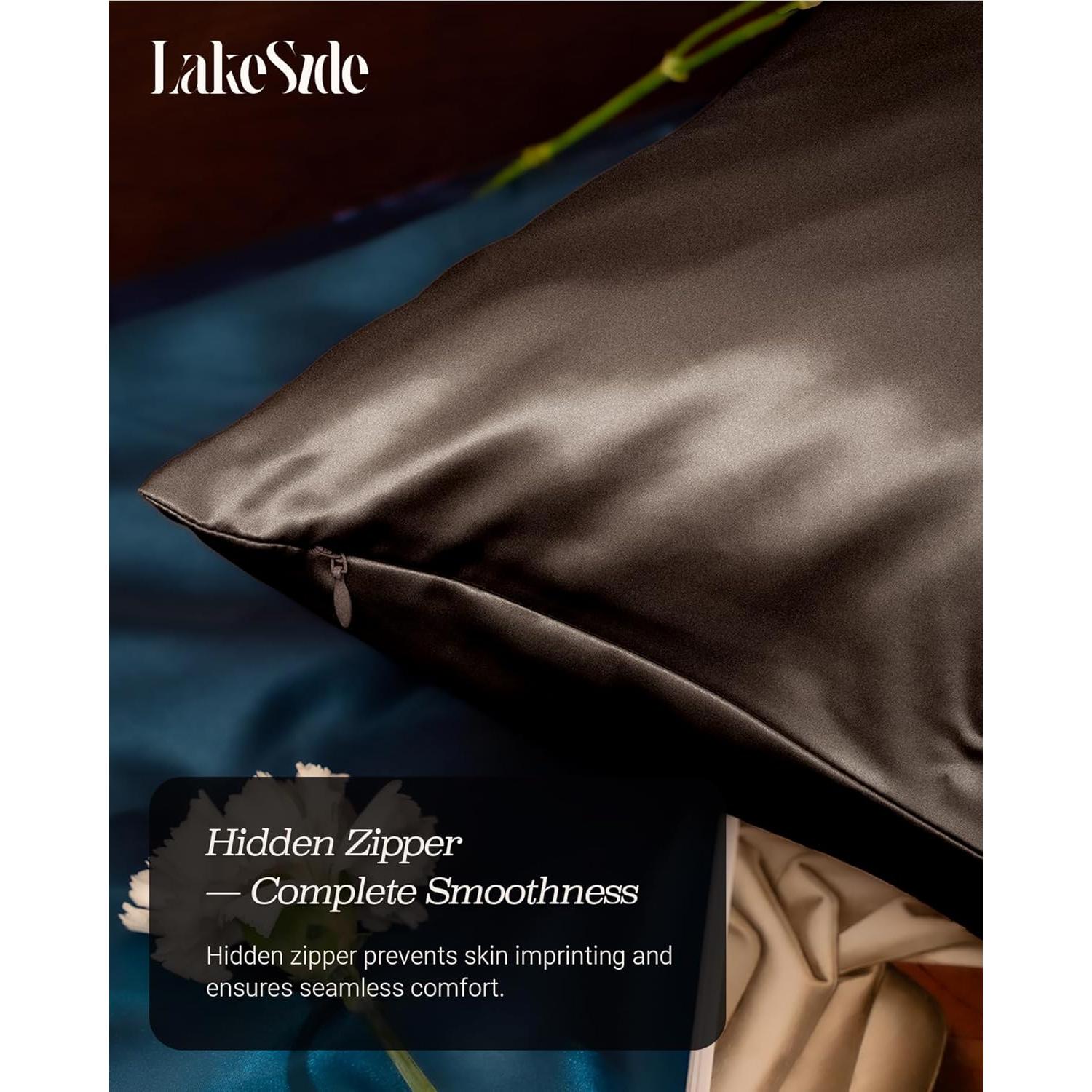 Funda de Almohada de Seda de Morera 22 Momme Oriental LakeSide