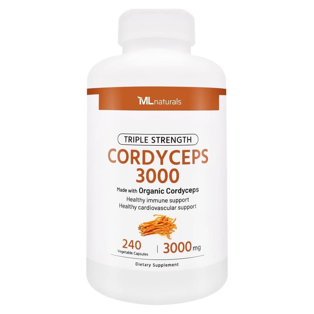 Cápsulas Vegetales Cordyceps Orgánico ML Naturals 240 Unidades