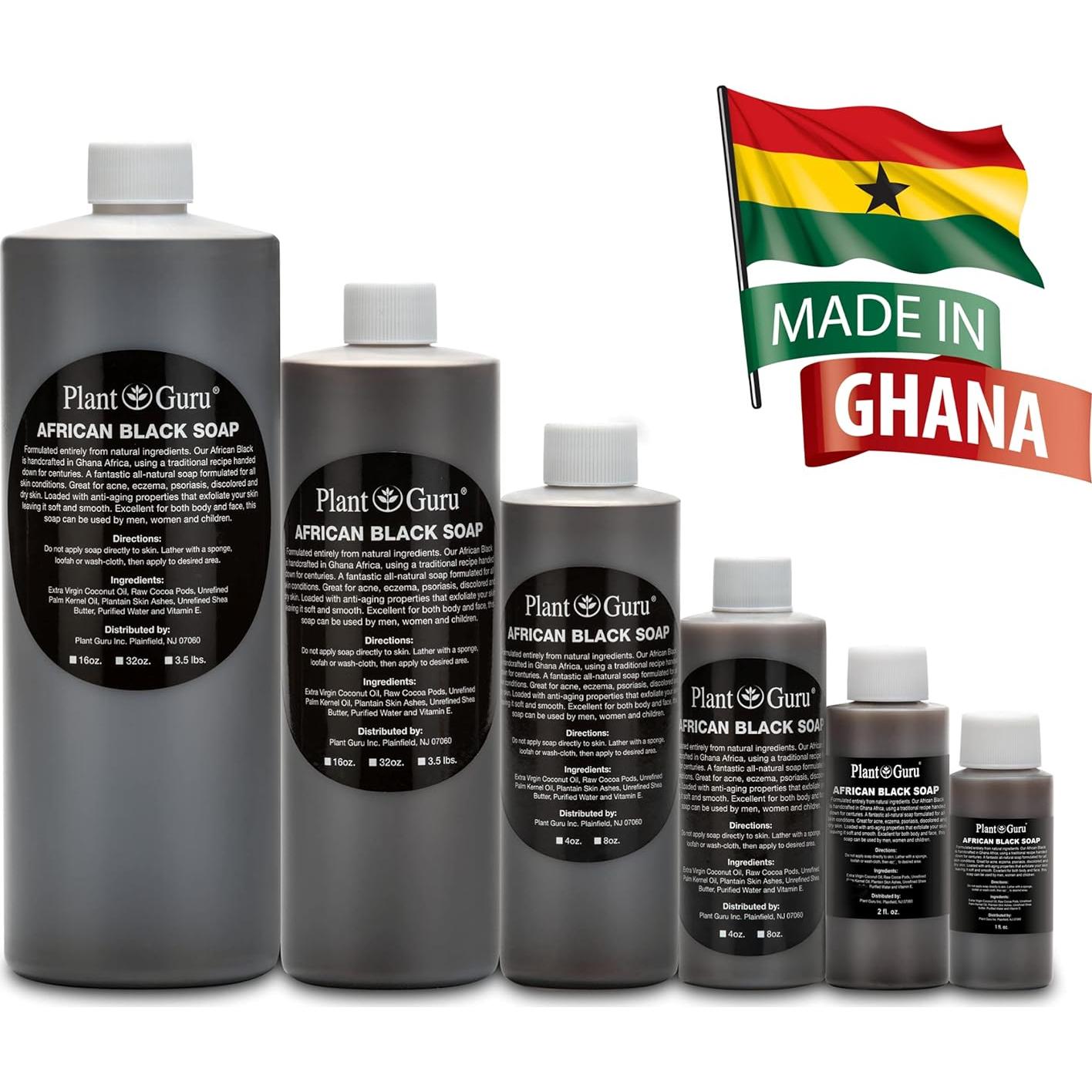 Jabón Negro Africano Plant Guru 113g - Natural para Piel y Cabello