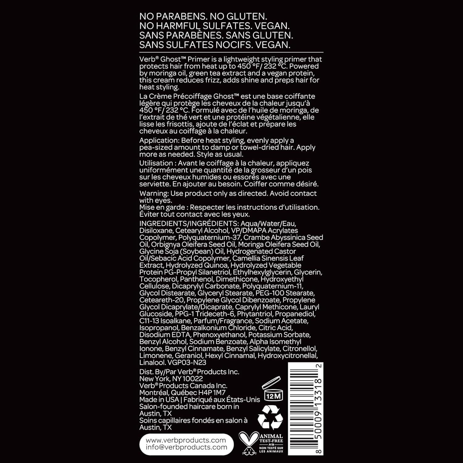 Protector de Calor VERB Ghost Primer 132g - Control de Frizz