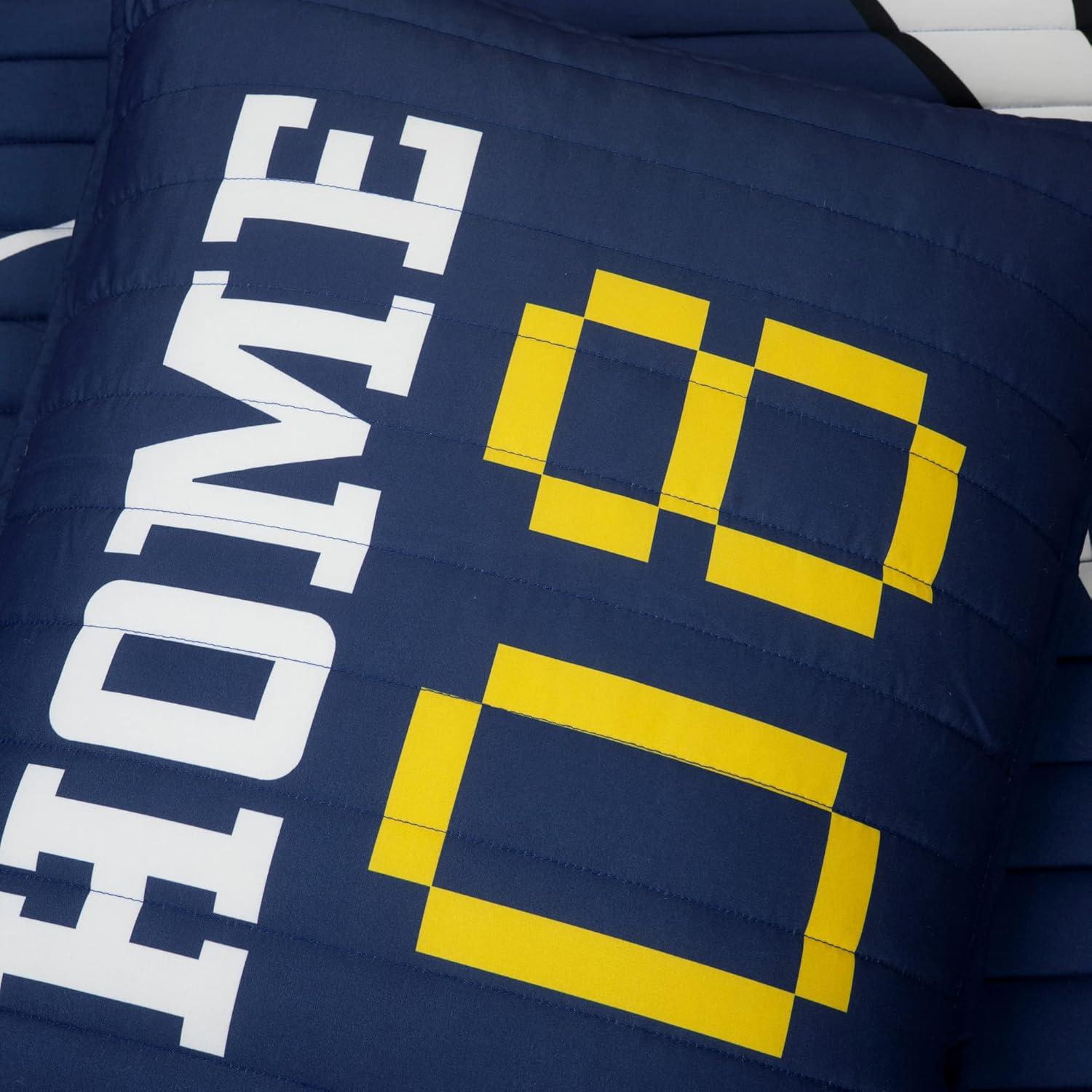 Juego de Colcha Reversible Lush Decor Individual 4 Piezas Azul Marino y Gris