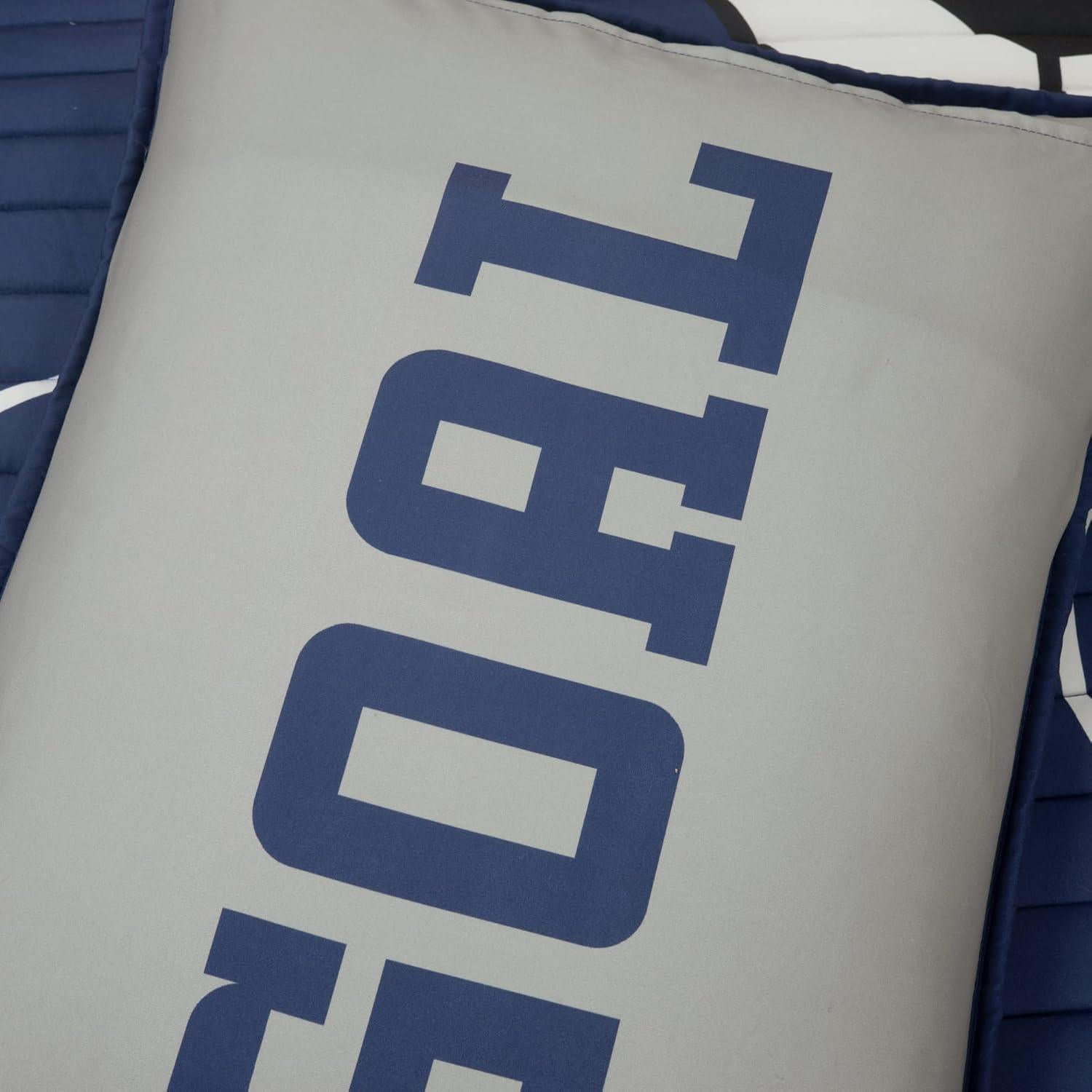 Juego de Colcha Reversible Lush Decor Individual 4 Piezas Azul Marino y Gris