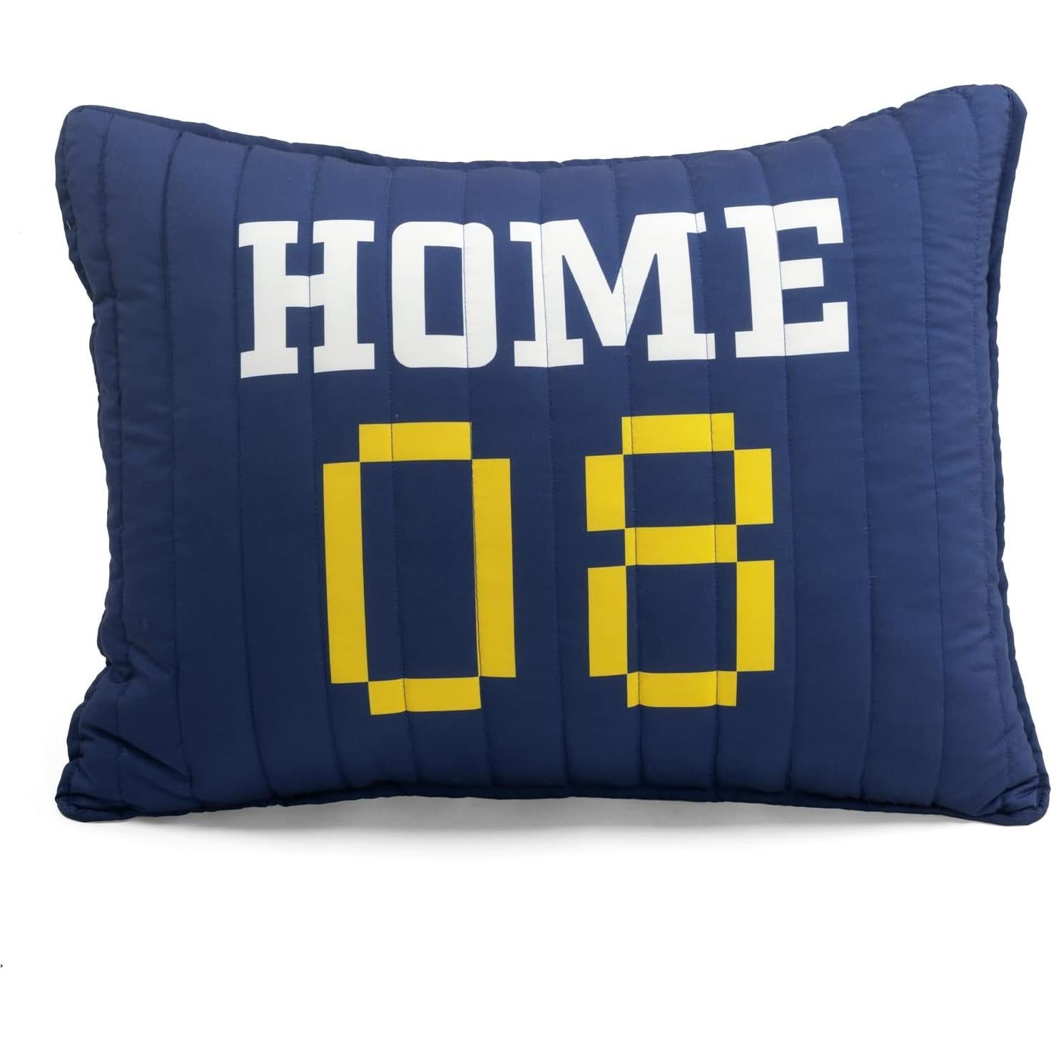 Juego de Colcha Reversible Lush Decor Individual 4 Piezas Azul Marino y Gris