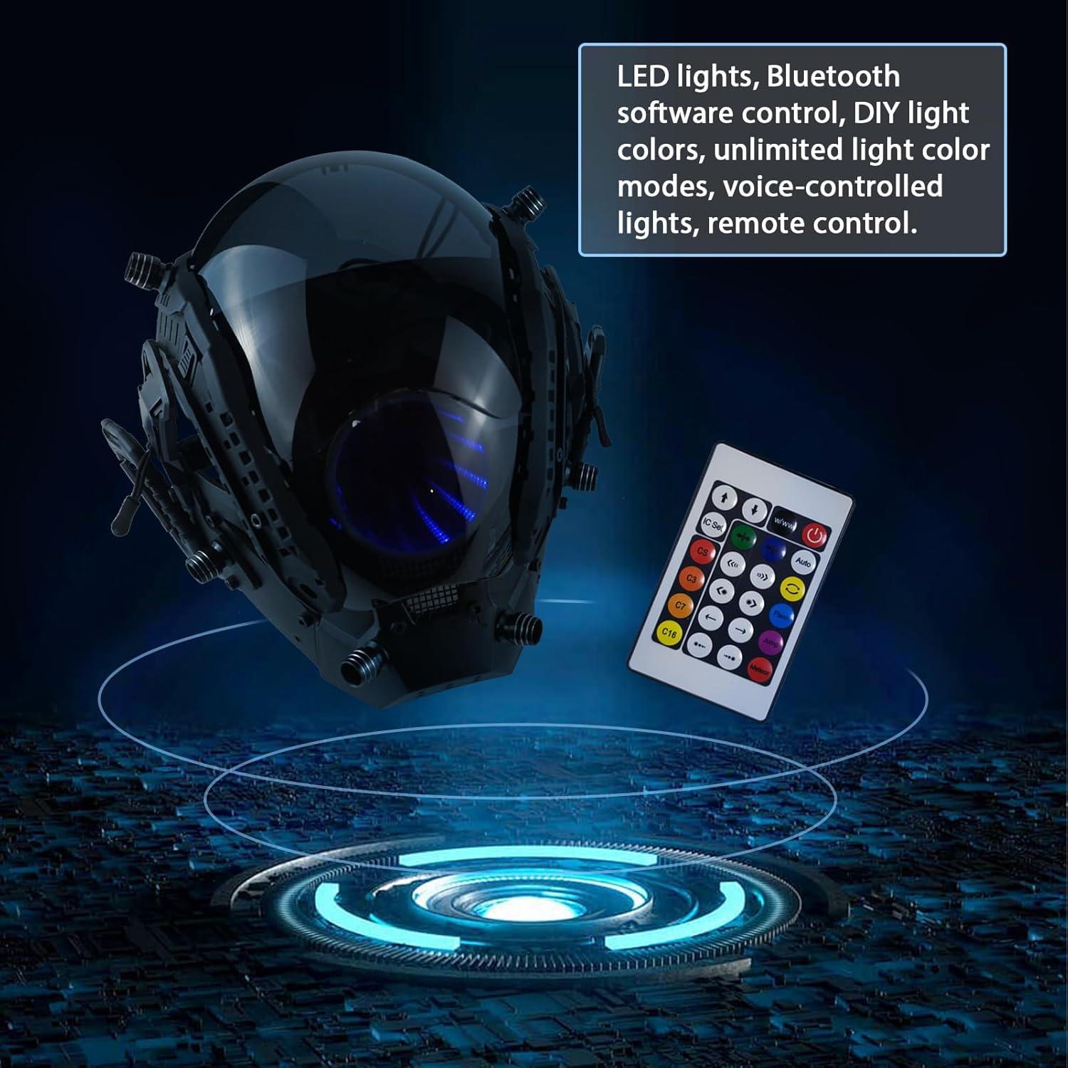 Máscara Punk Futurista con Luces LED Espejo Infinito