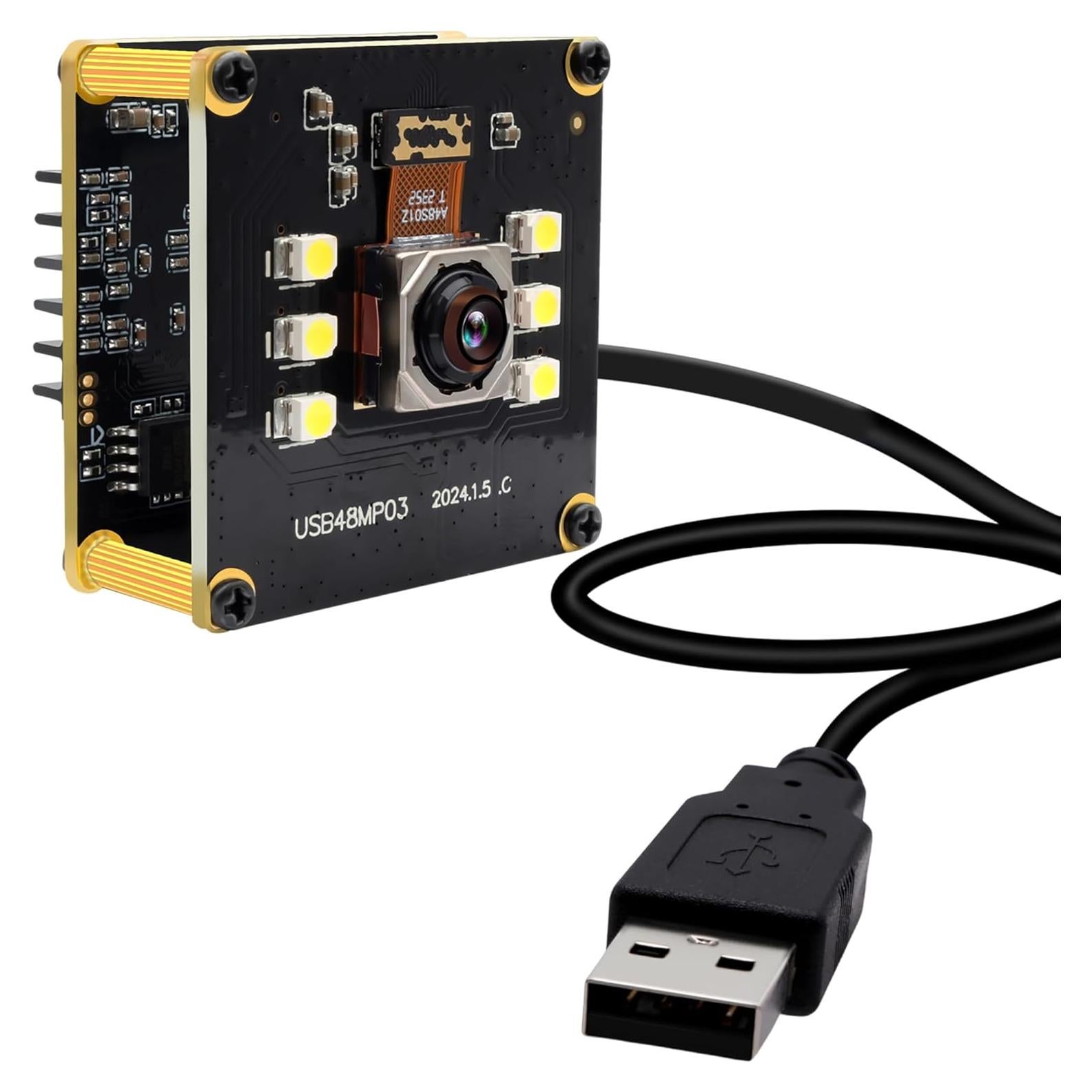 Cámara USB IFWATER 48MP 8K Mini Lente Sin Distorsión