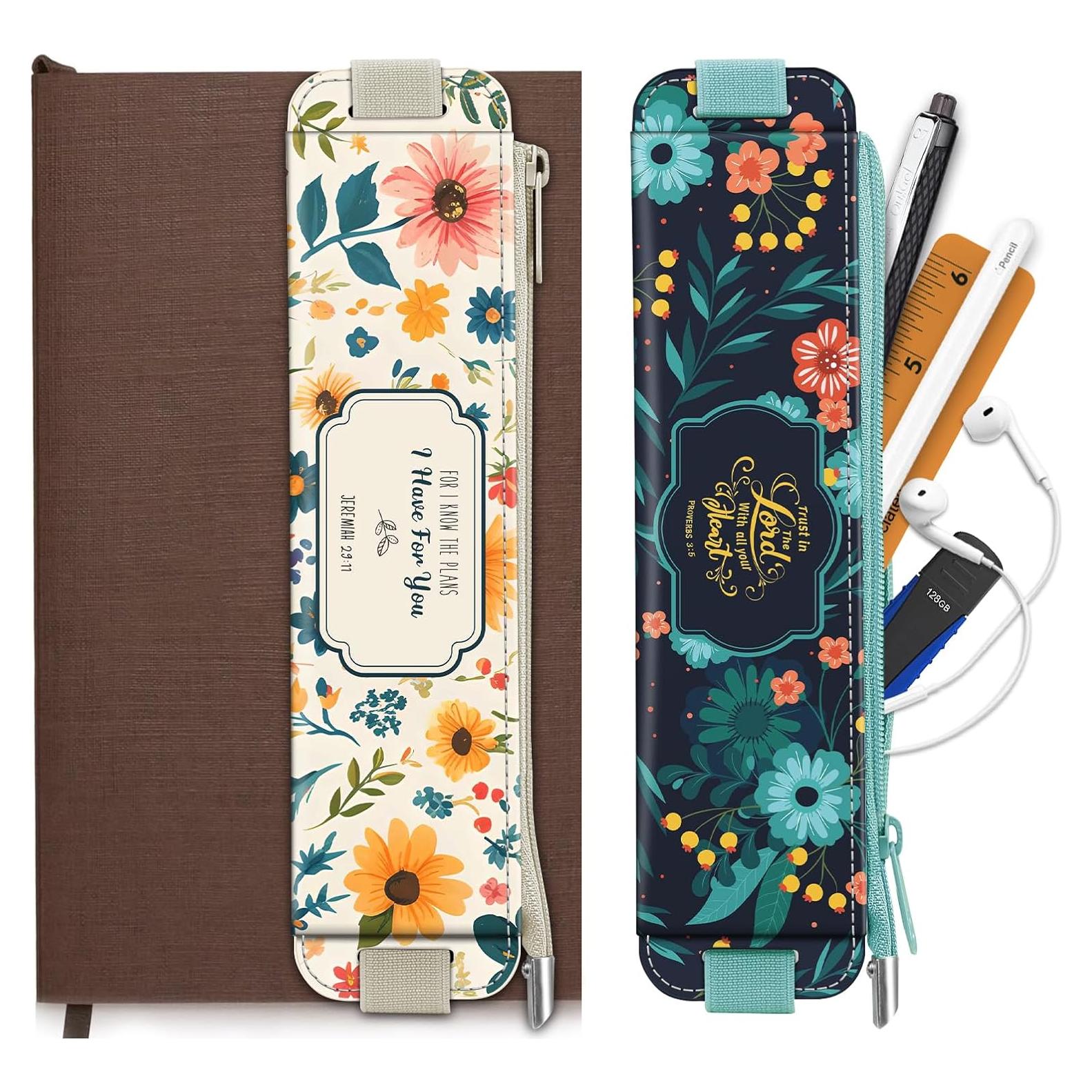 Soporte Elástico para Bolígrafos FINPAC - 2 Pack, Cuero PU