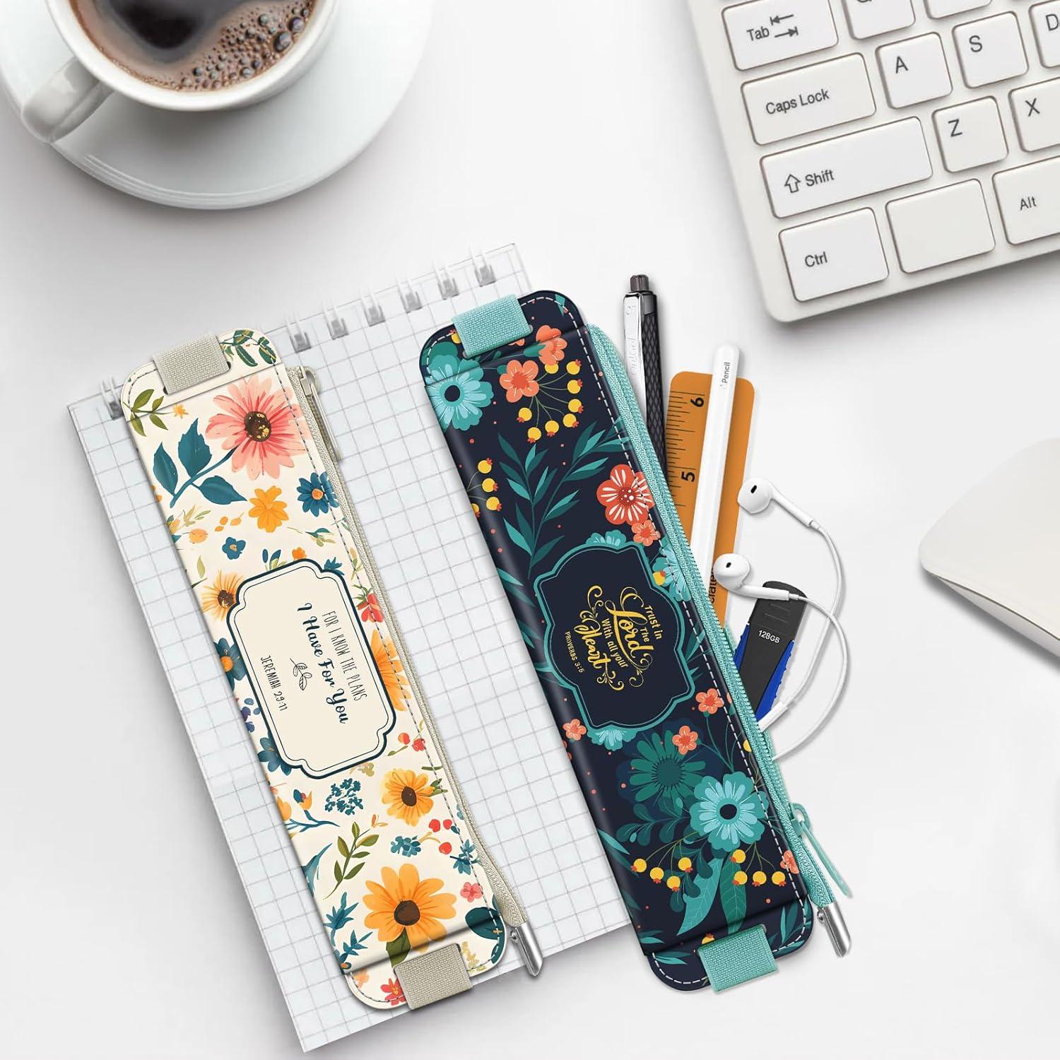 Soporte Elástico para Bolígrafos FINPAC - 2 Pack, Cuero PU