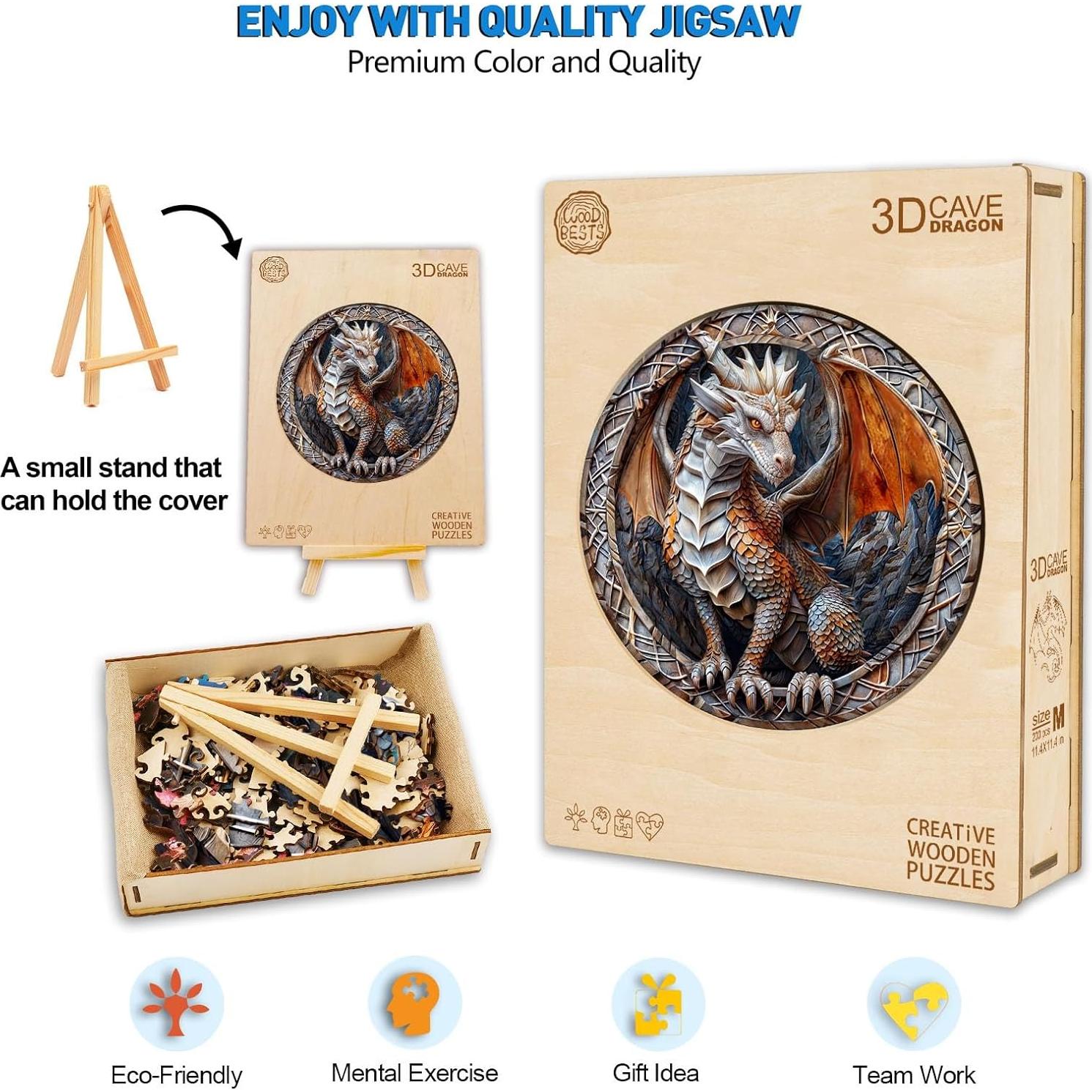 Rompecabezas de Madera 3D Dragón de Cueva NABYSHOP 100 Piezas