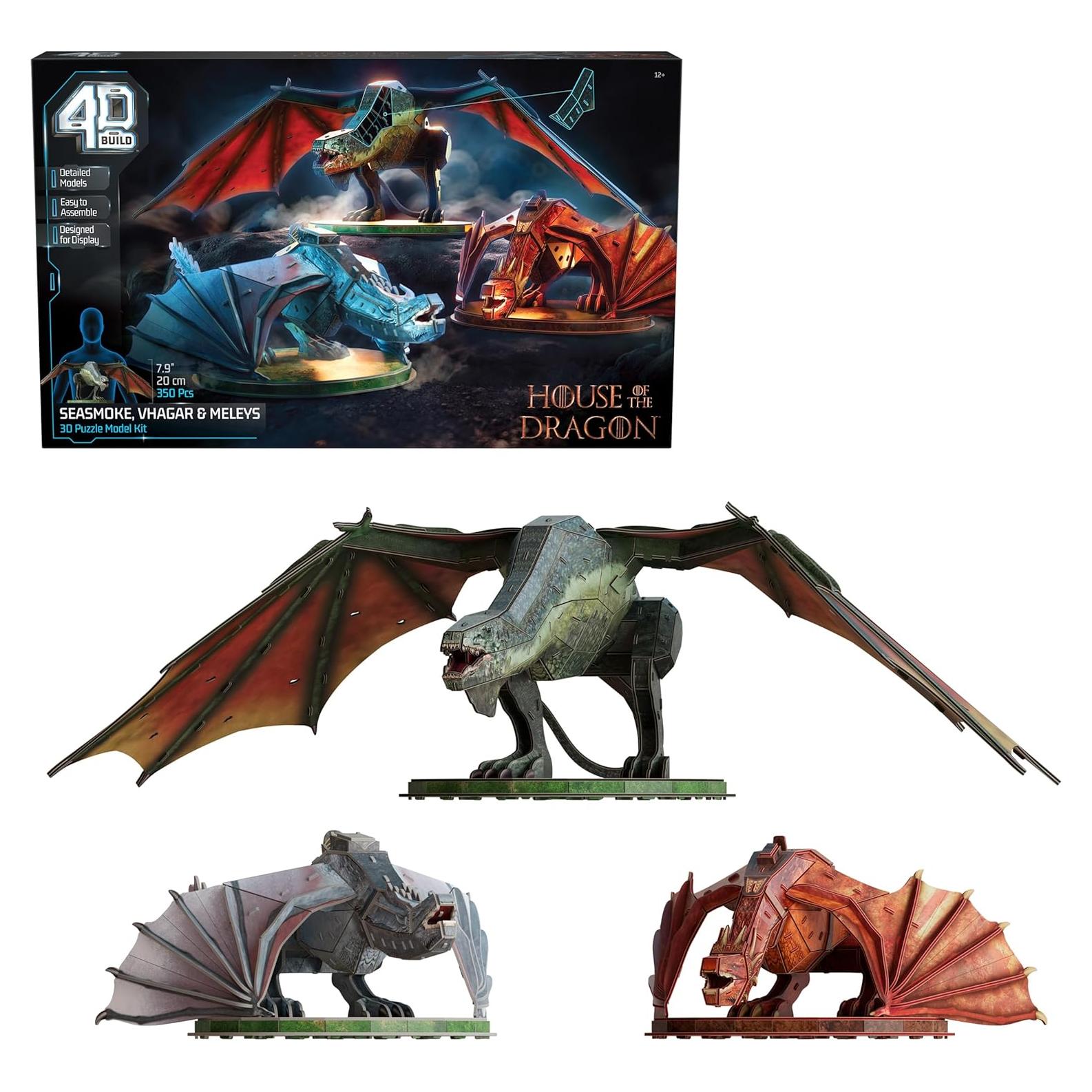 Kit de Modelo 3D Casa del Dragón Spin Master - 3 Dragones 350 Piezas