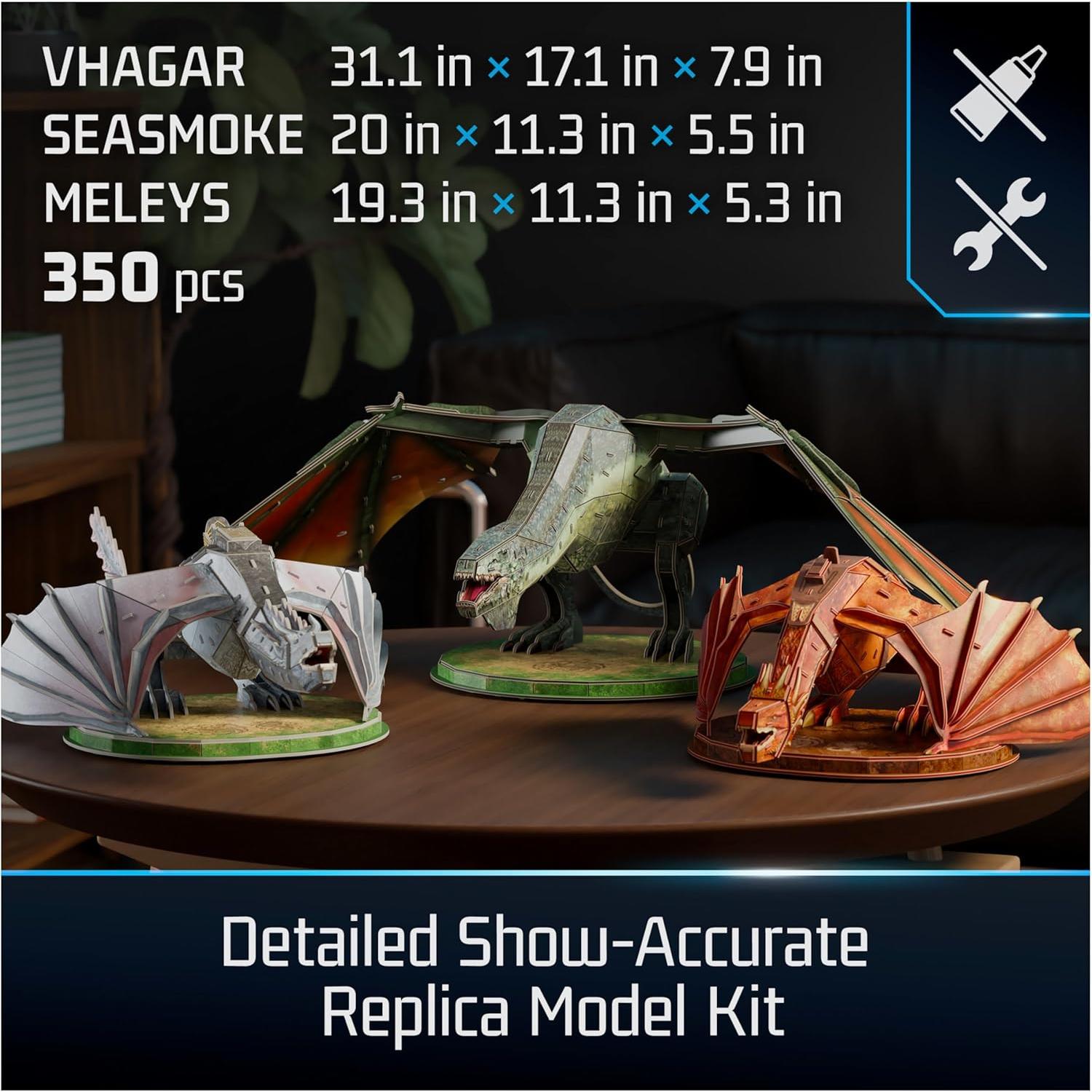 Kit de Modelo 3D Casa del Dragón Spin Master - 3 Dragones 350 Piezas