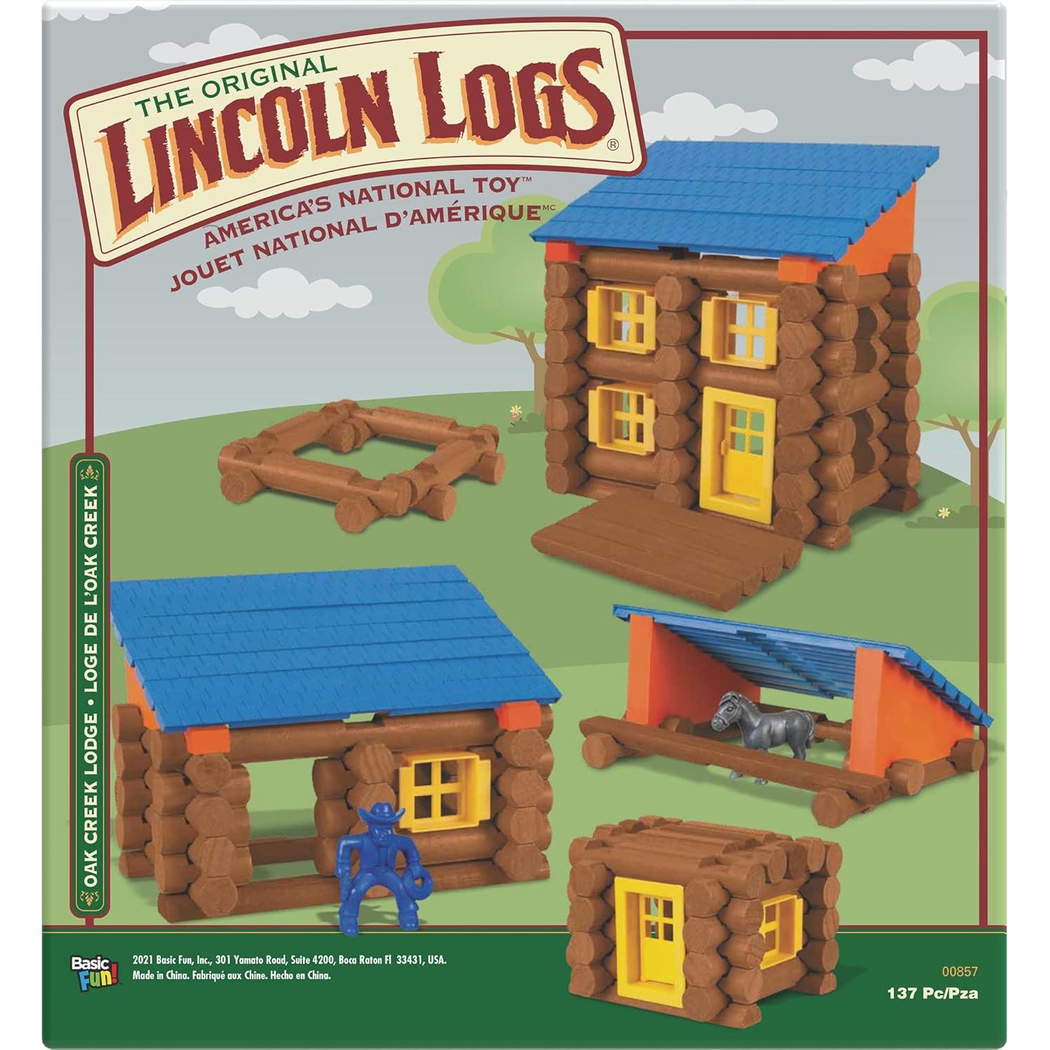 LINCOLN LOGS Cabaña Oak Creek - 137 Piezas de Madera