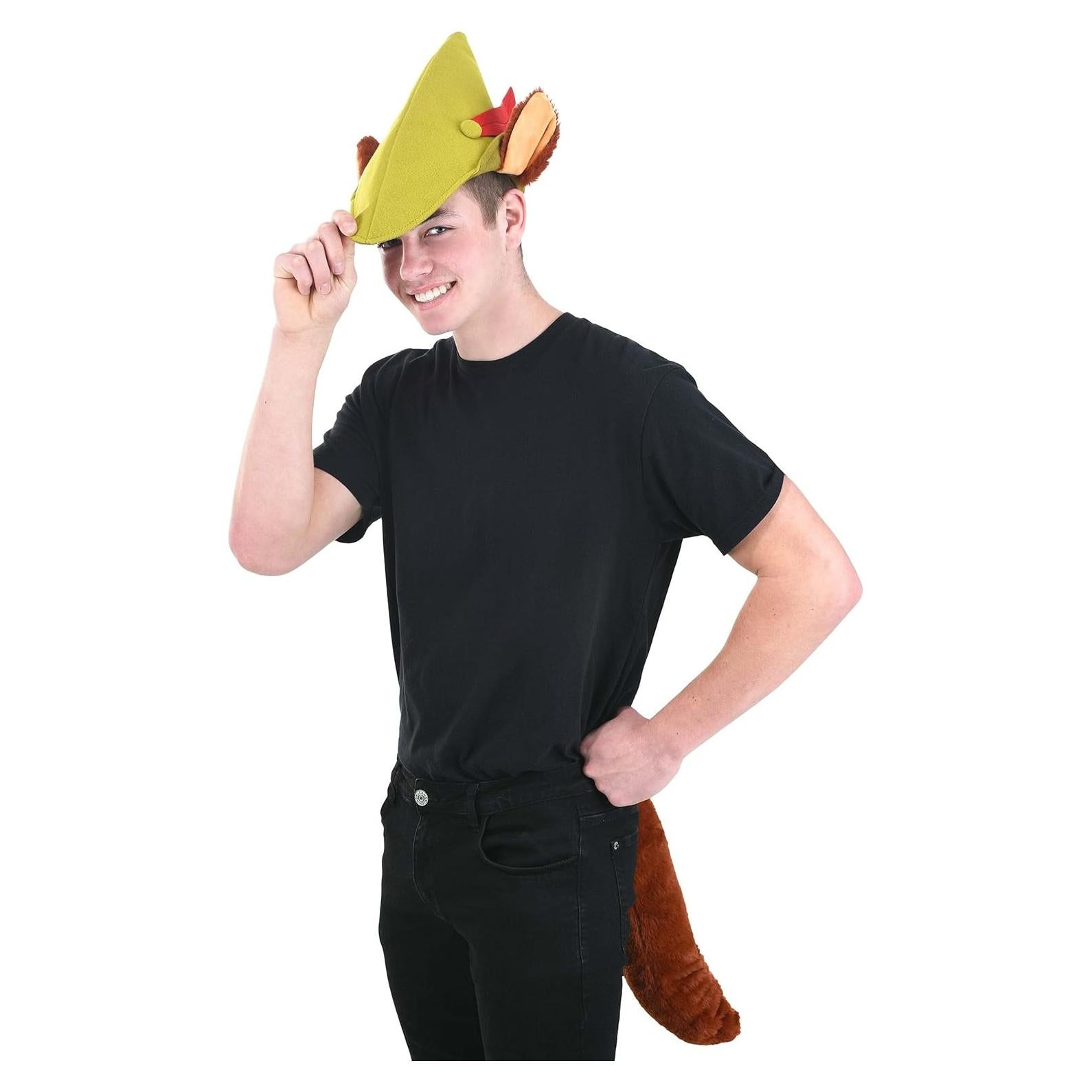 Kit Disfraz Robin Hood Disney - Sombrero Fieltro y Cola