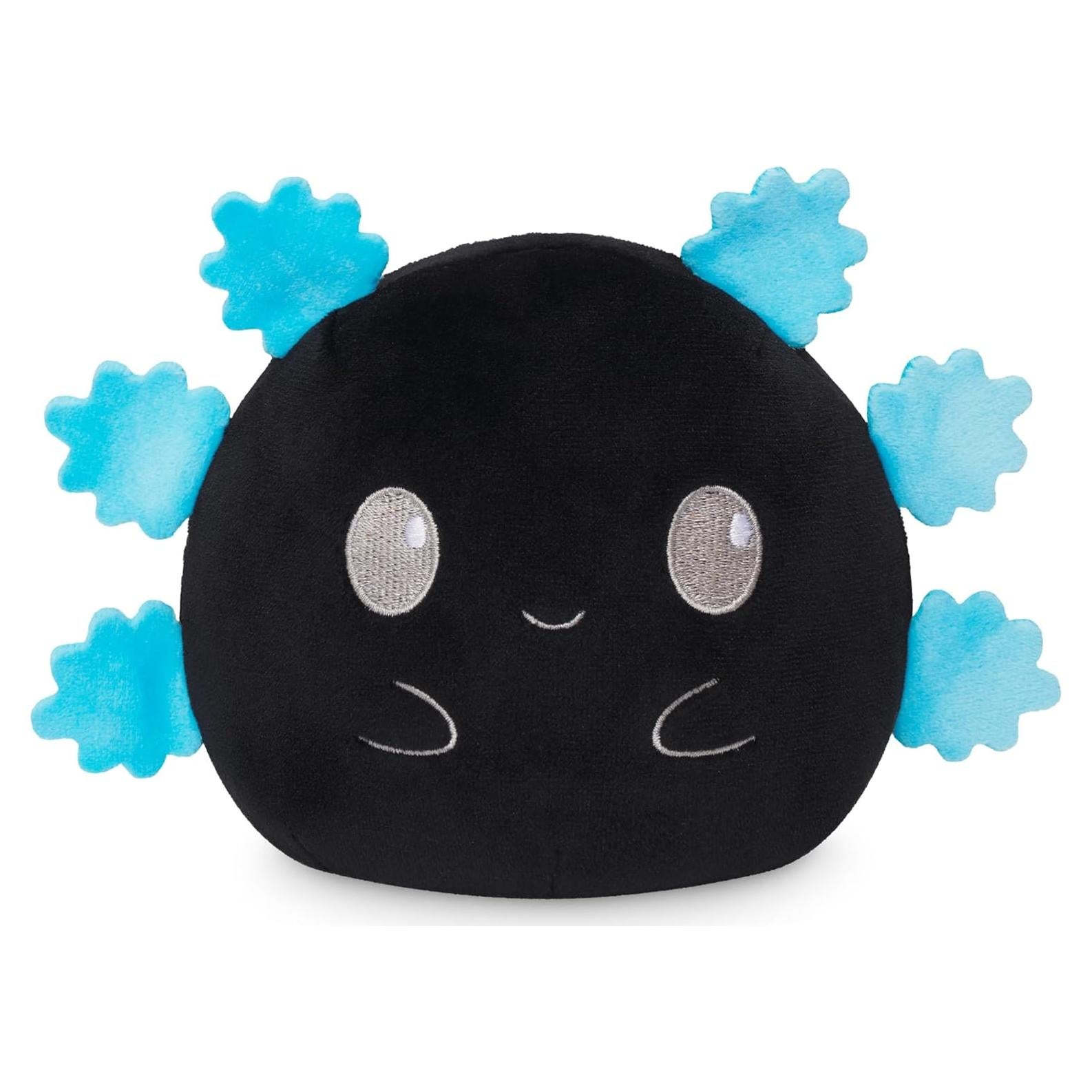 Peluche Reversible TeeTurtle Axolote 10 cm Negro y Azul