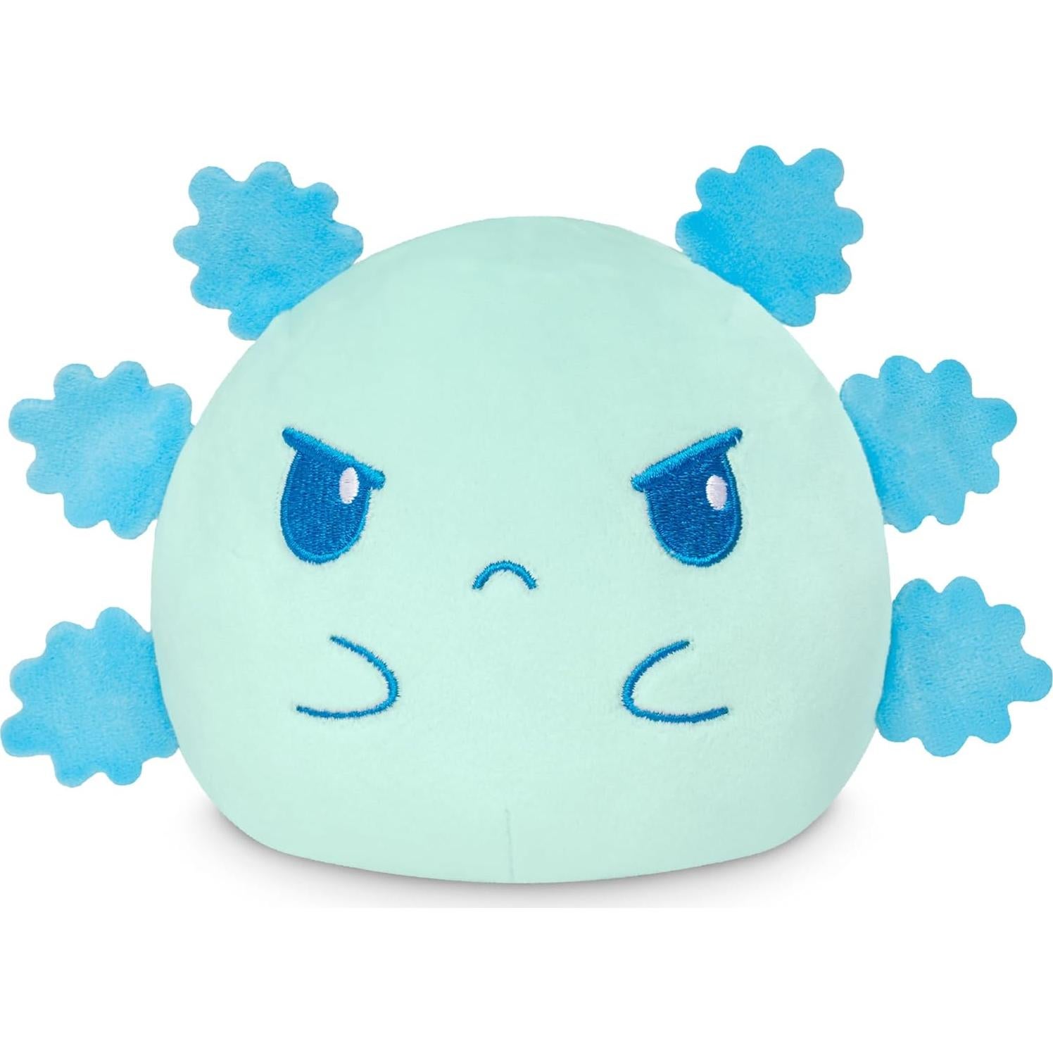 Peluche Reversible TeeTurtle Axolote 10 cm Negro y Azul