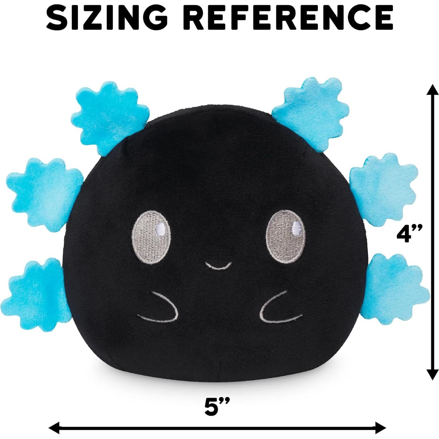 Peluche Reversible TeeTurtle Axolote 10 cm Negro y Azul