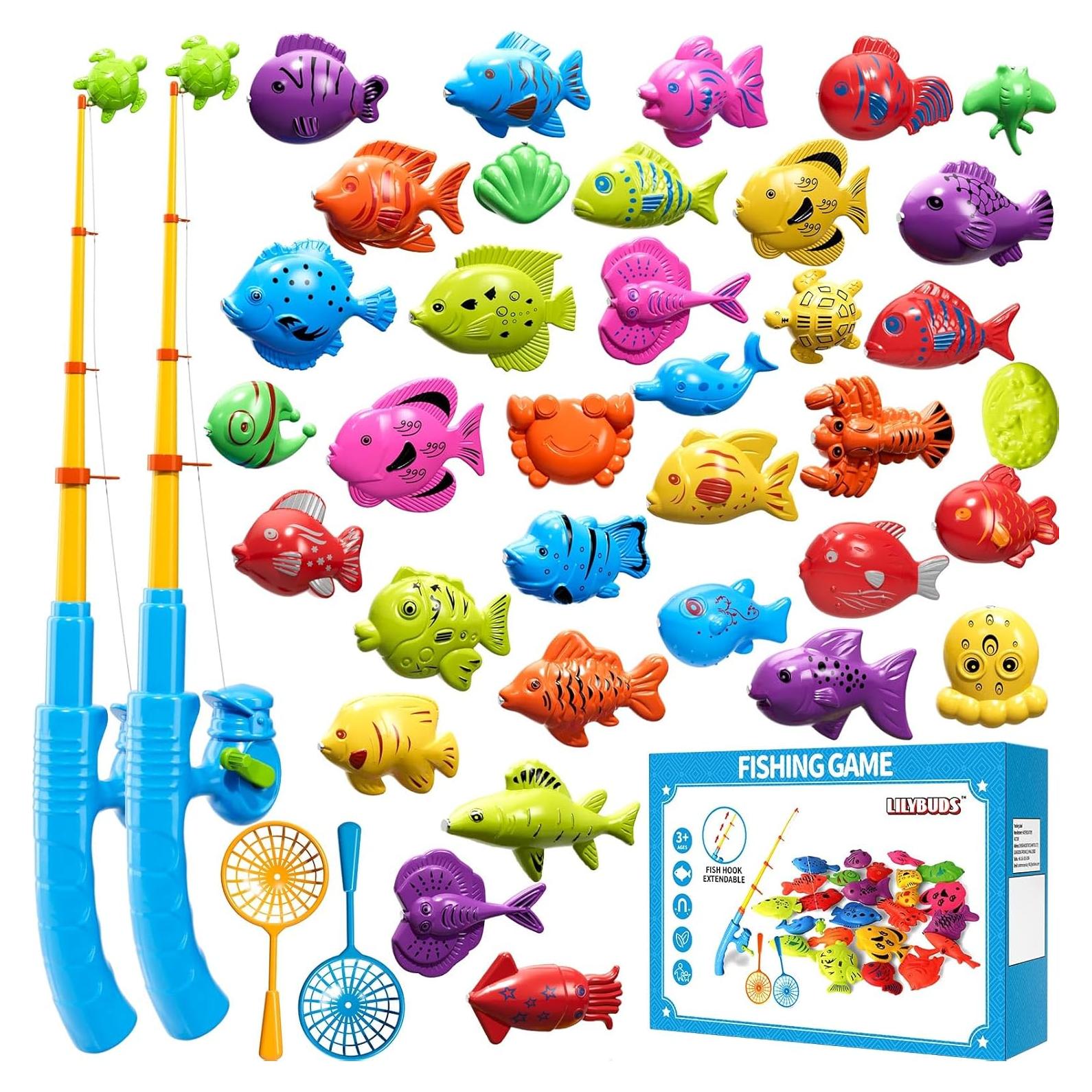 Juego de Pesca Magnética LILYBUDS 35 Peces 2 Cañas 2 Redes