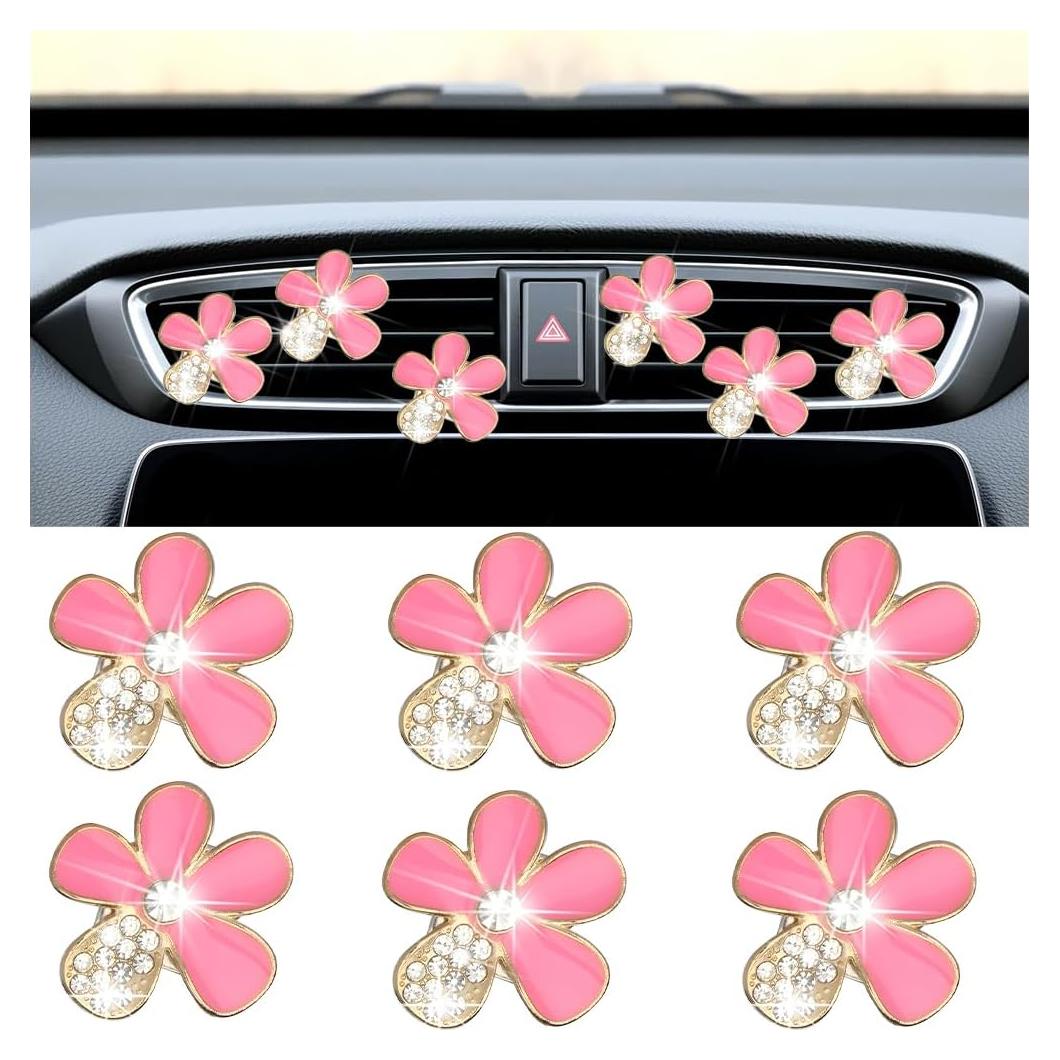 Clip de Ventilación de Aire Mandark 6PCS Margarita Rosa