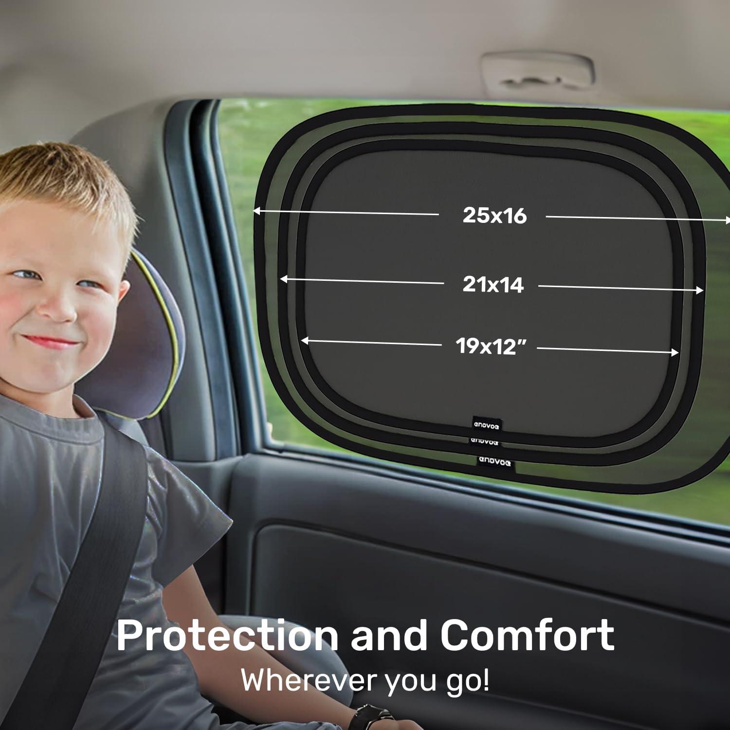 Sombra de Ventana para Auto Enovoe - 4 Piezas - 63.5x40.6 cm - Protección UV